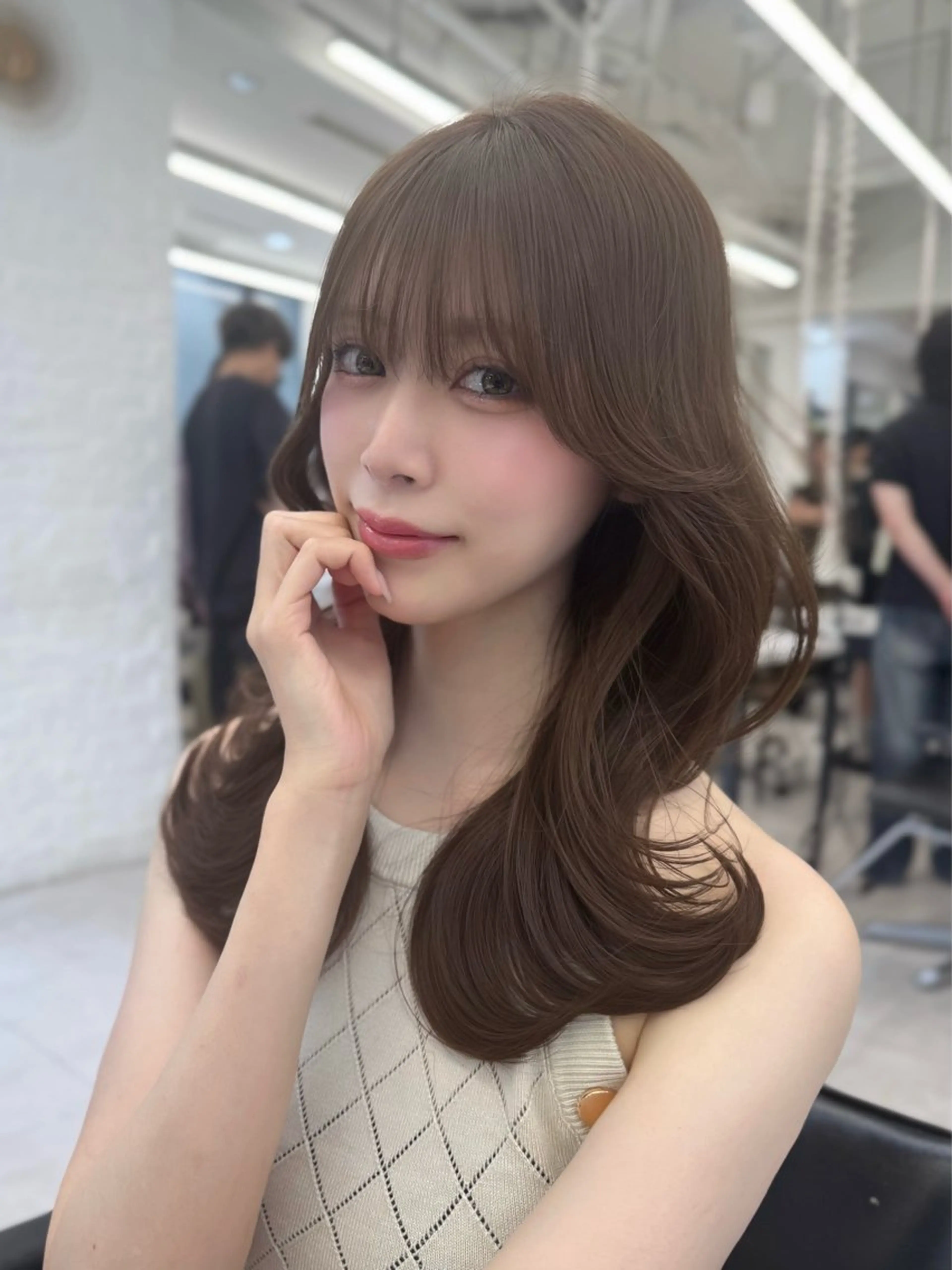 ミディアム カラー カット ヘアカラー 高島大登/顔周り /レイヤーカットのヘアスタイル