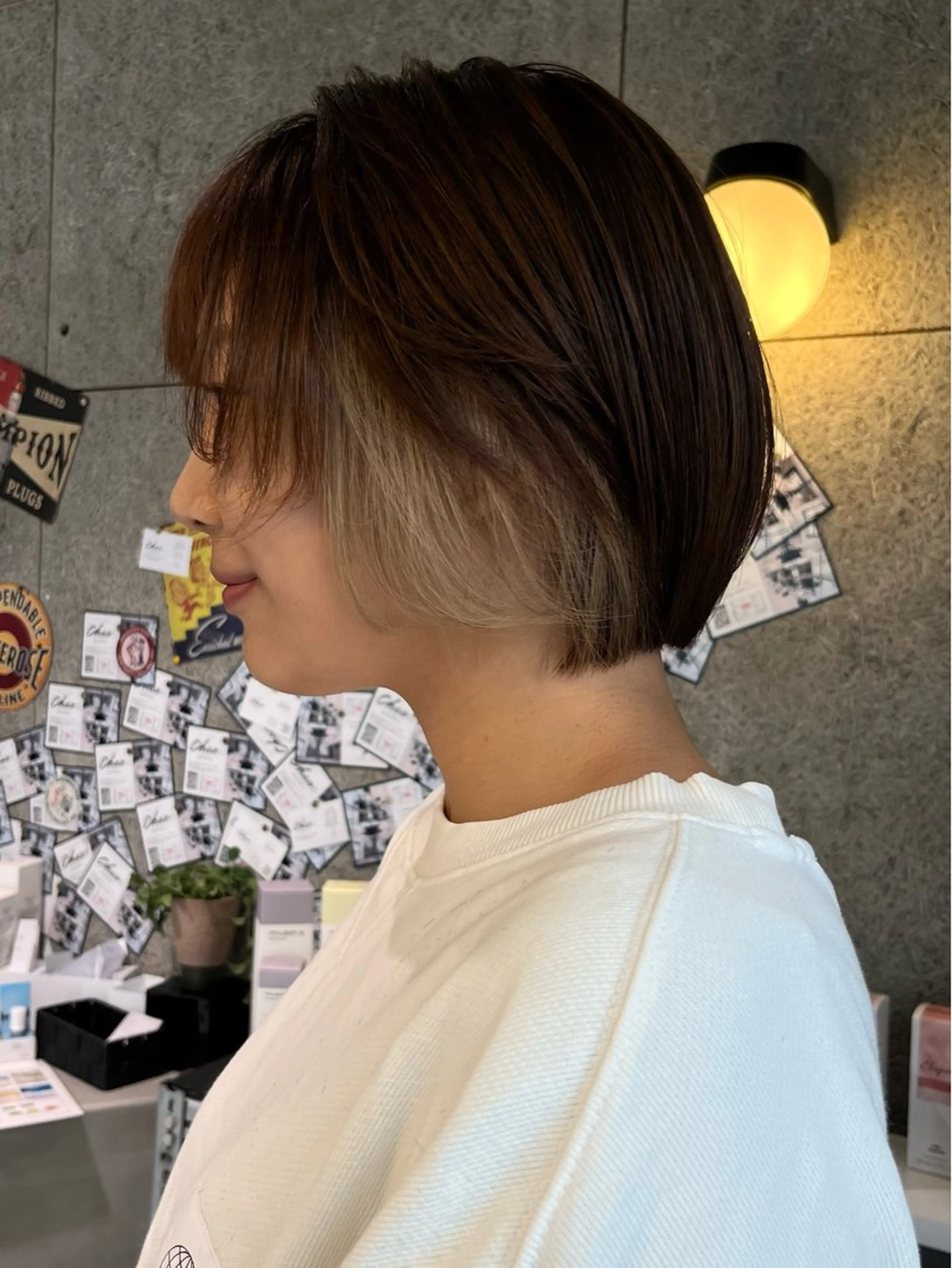 ショート ボブ/ハイトーン/ 岡山駅/別曽遥也のヘアスタイル