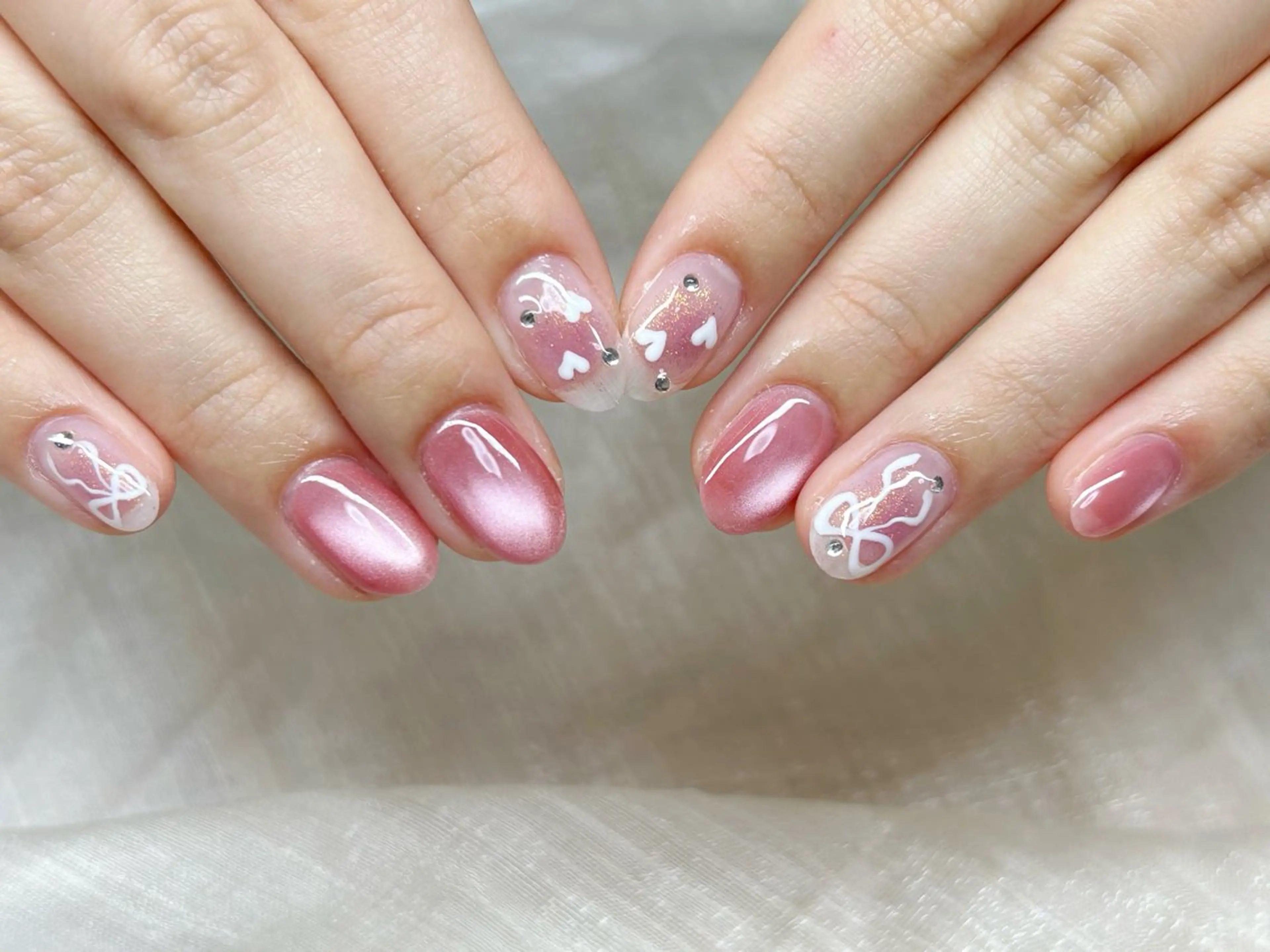 ネイル アートネイル 成人式 長さ出し フットネイル マグネットネイル ハンドネイル Lino Nailのネイルデザイン