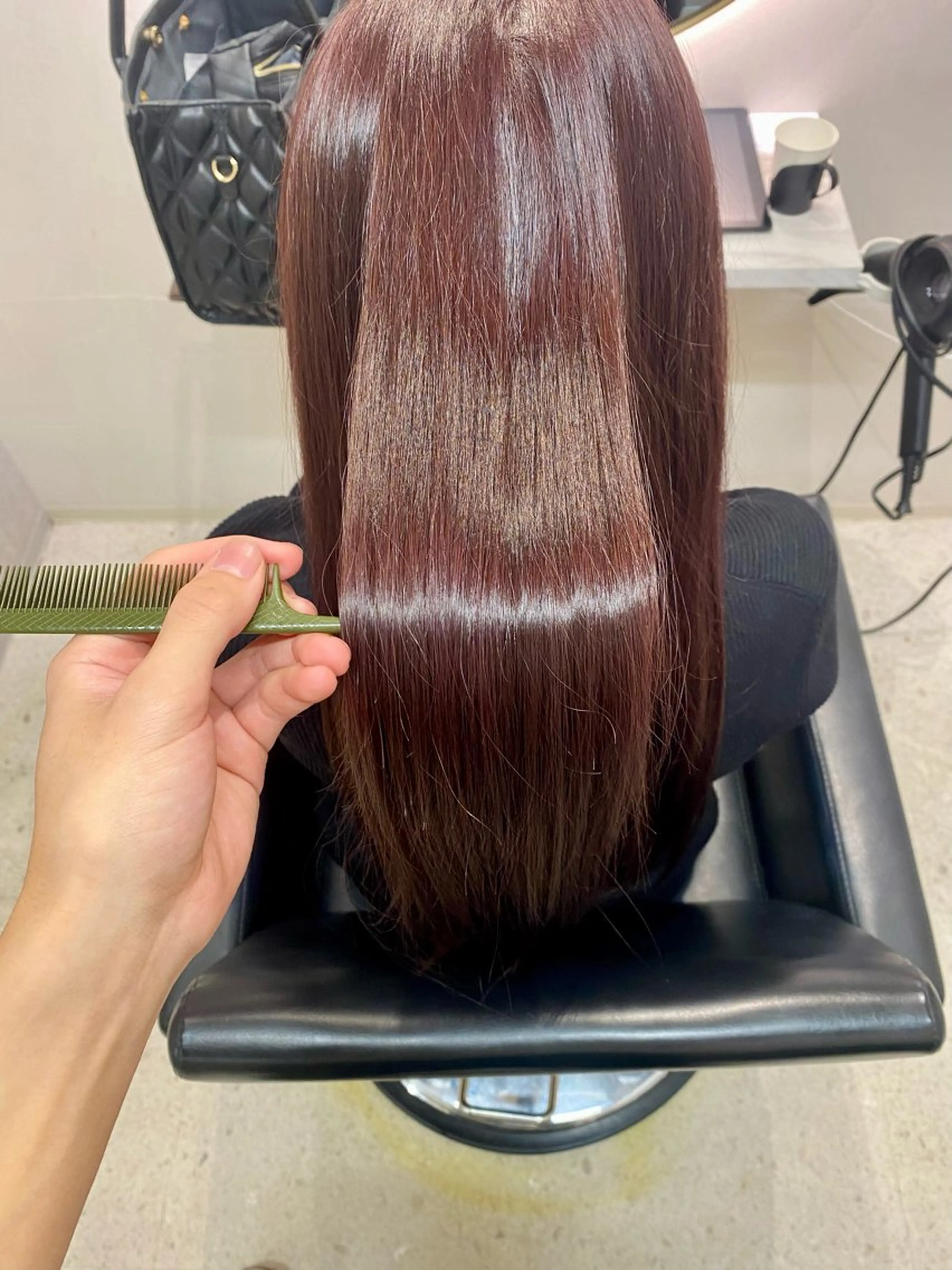 ロング カラー 髪質改善 韓国風ヘア トリートメント トリートメント 韓国🇰🇷艶髪 ケアカラーSHURIのヘアスタイル