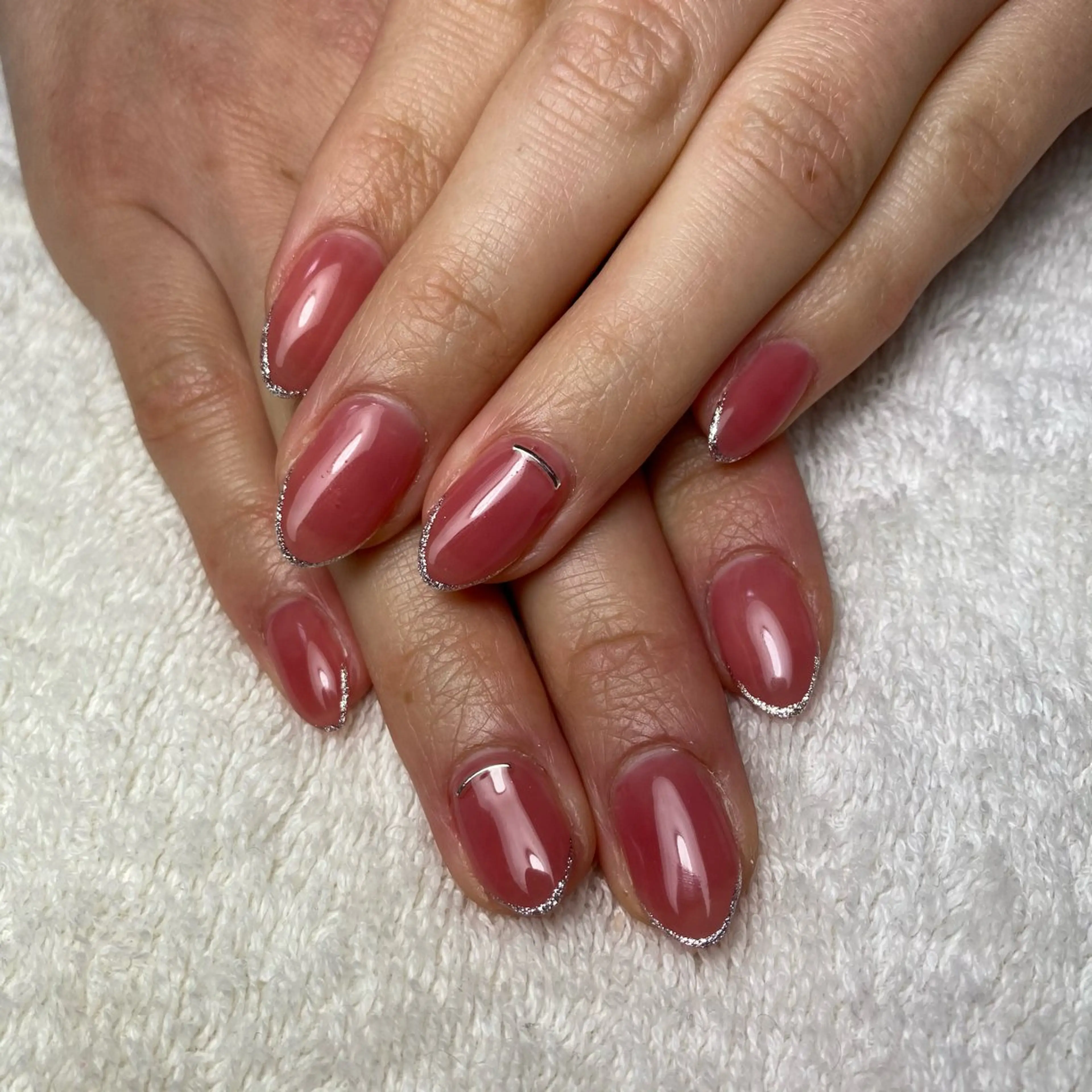 ネイル フレンチネイル ラメ(グリッター) ハンドネイル COCO +のエステ・リラクイメージ