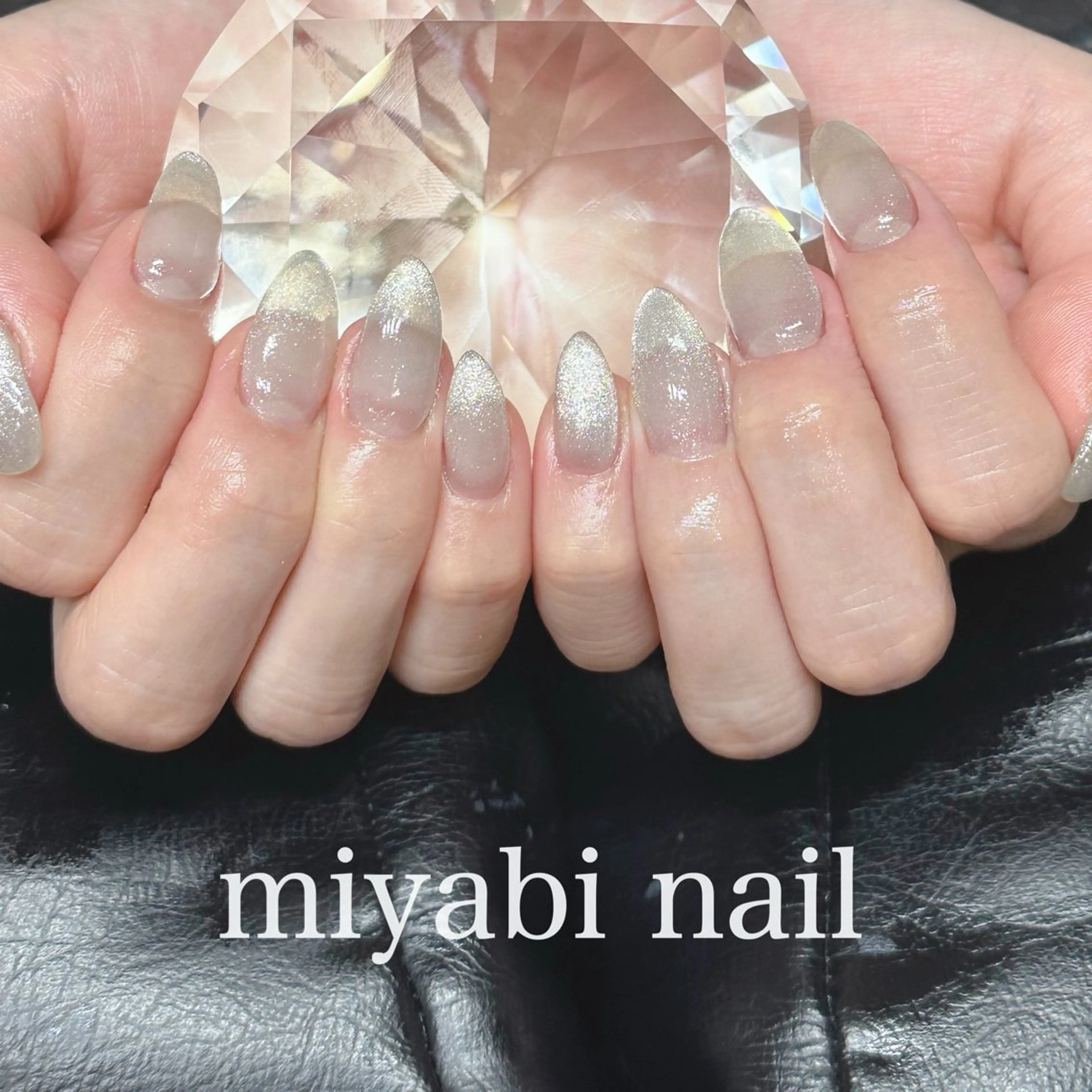 ネイル マグネットネイル 持ち込み シルバー 春ネイル ハンドネイル miyabi nail 桂川駅近くのネイルデザイン