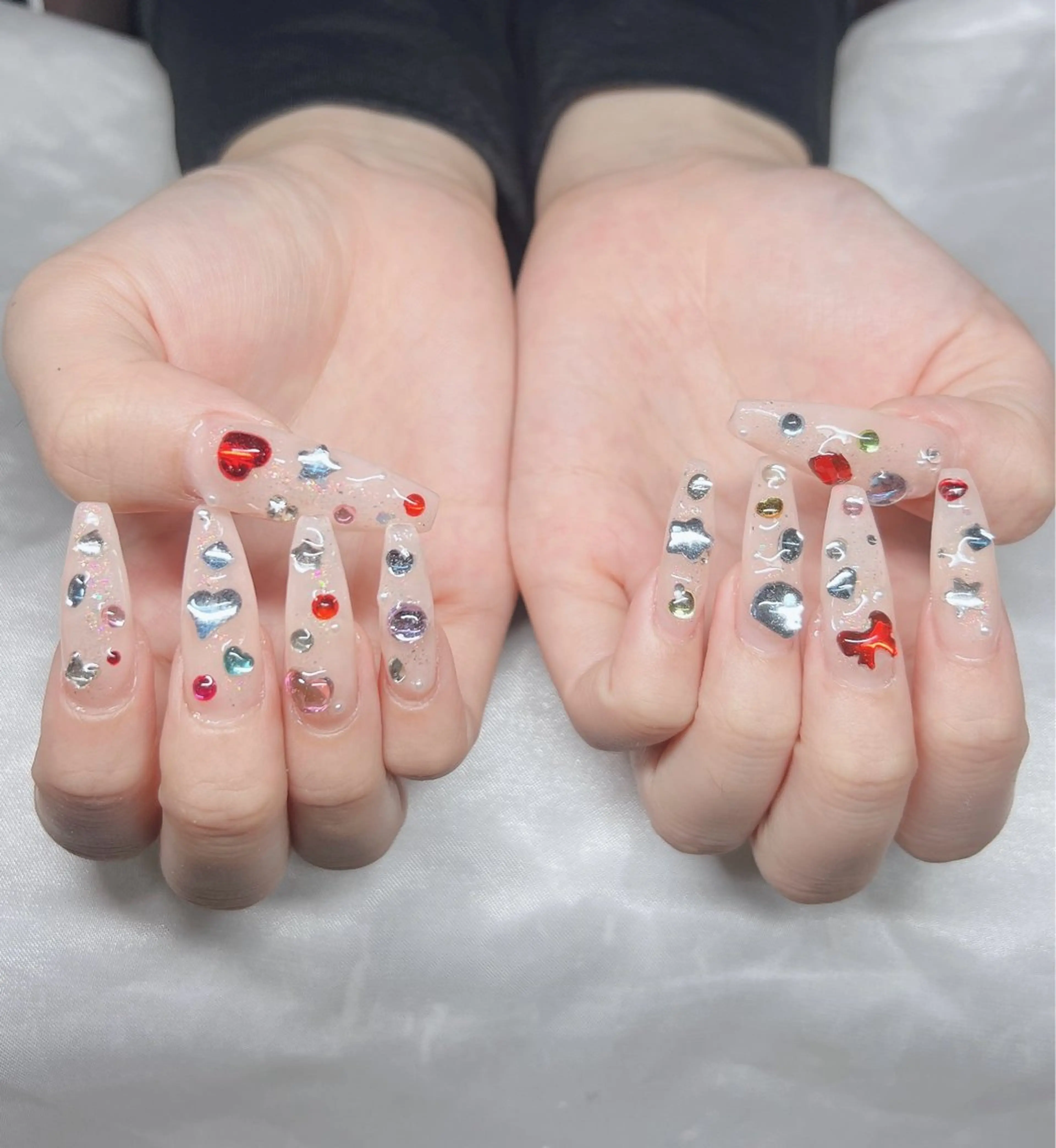ネイル 長さ出し グラデーション キラキラネイル マグネットネイル ニュアンスネイル Lee Nails チップ長さだし専門店のネイルデザイン
