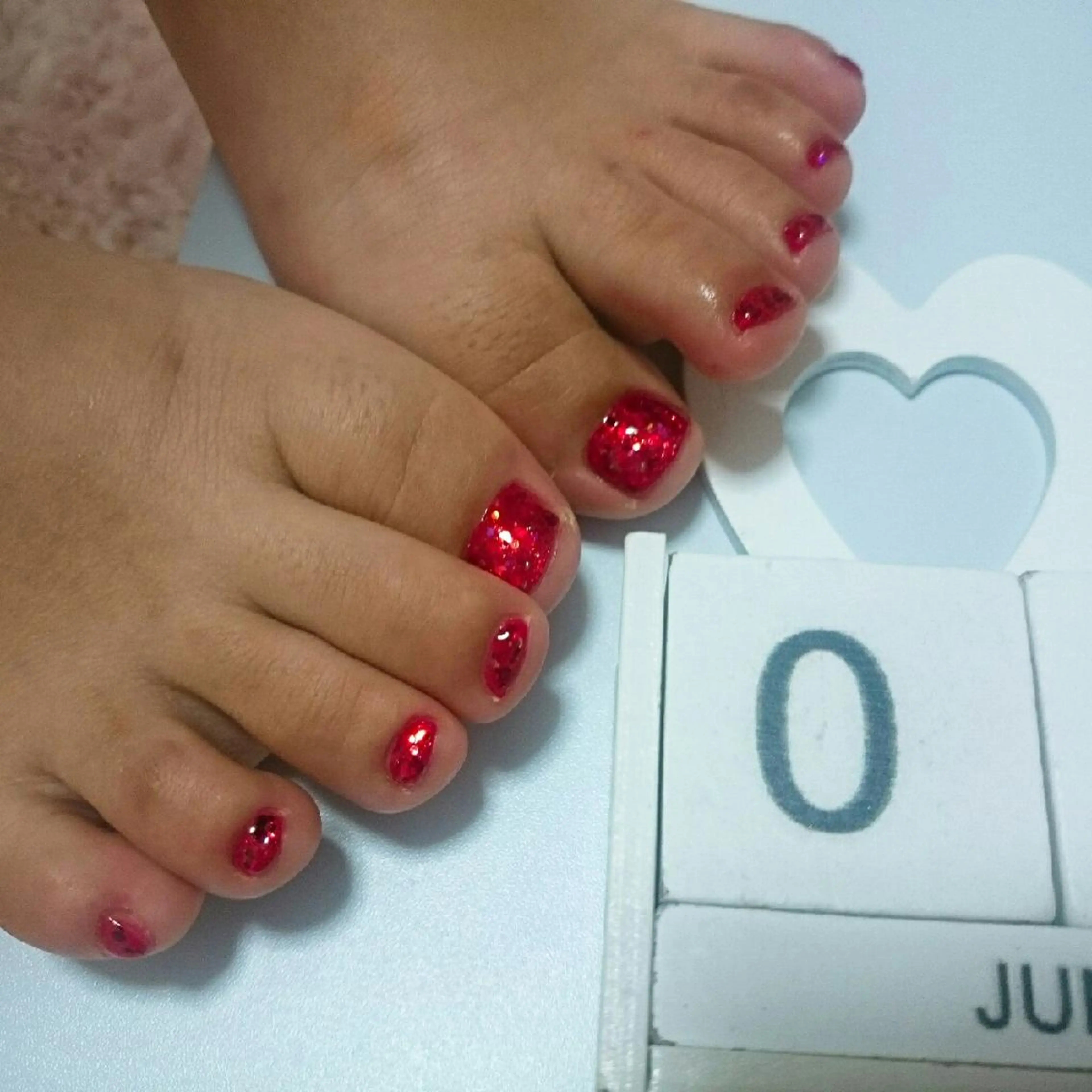ネイル フットネイル 赤色 フットネイル JEWEL nailのネイルデザイン