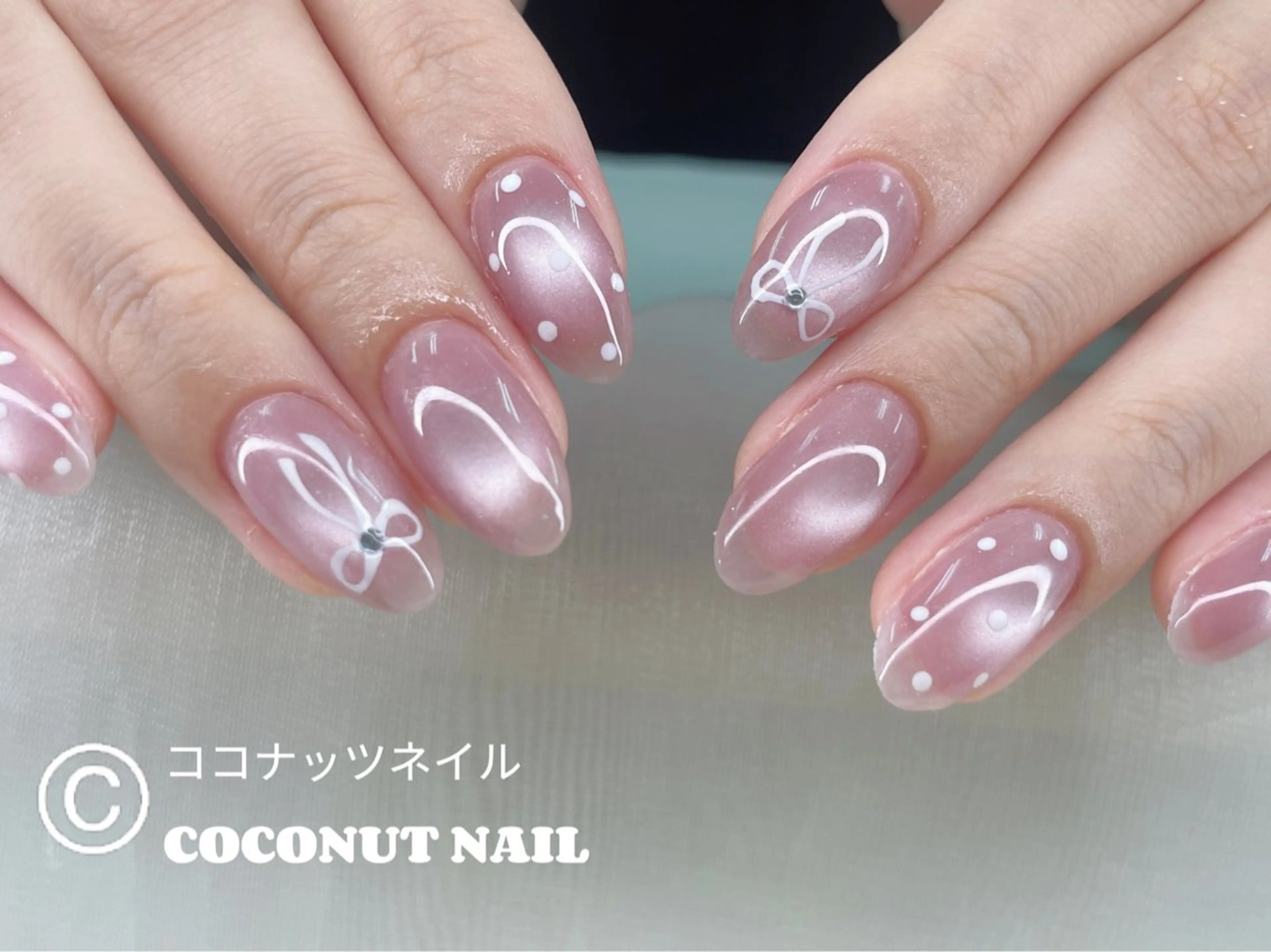 ネイル べっ甲ネイル フレンチネイル キラキラネイル マグネットネイル 大理石ネイル(マーブル) ハンドネイル 神田 ココナッツのネイルデザイン