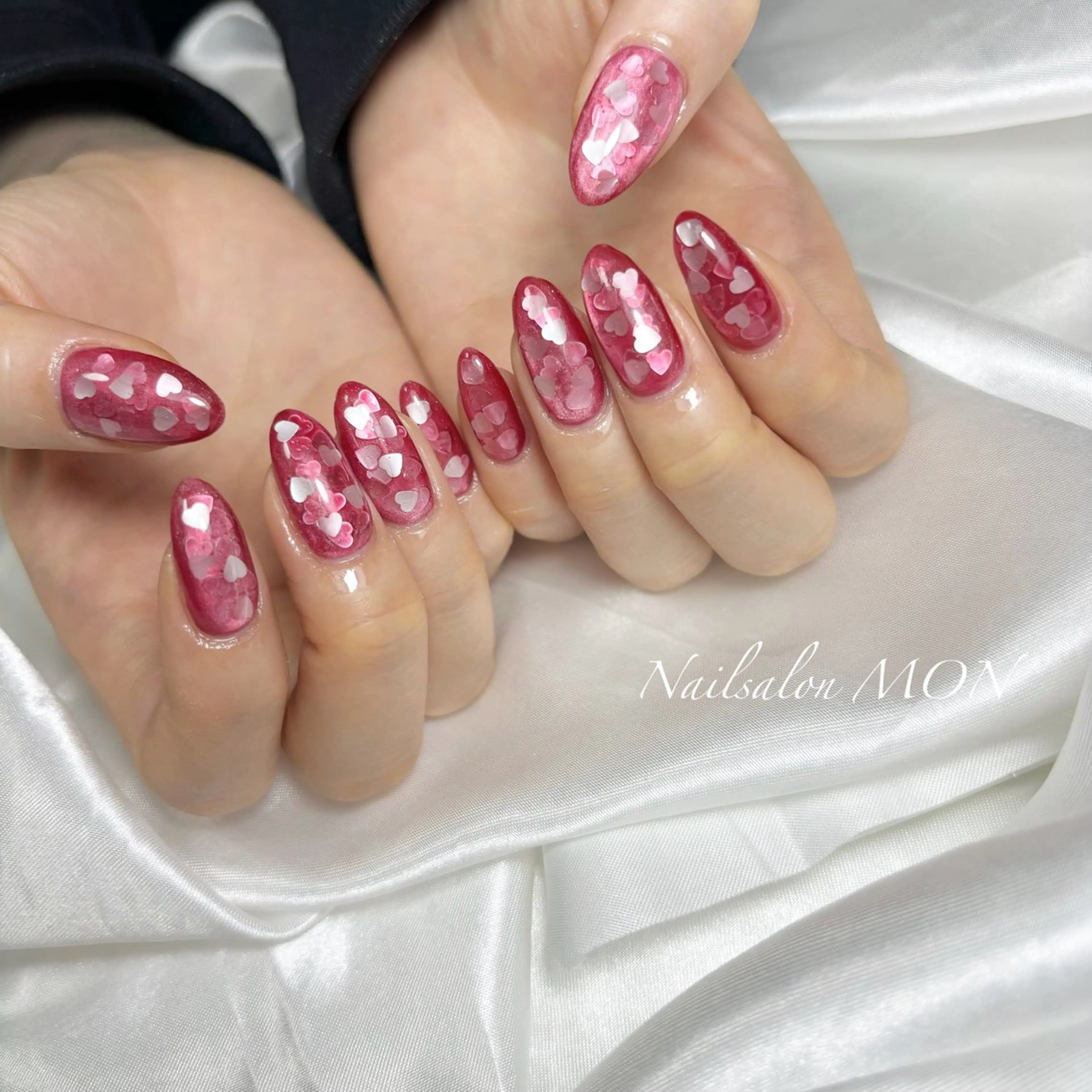 ネイル ハート ハンドネイル Nailsalon MONのネイルデザイン