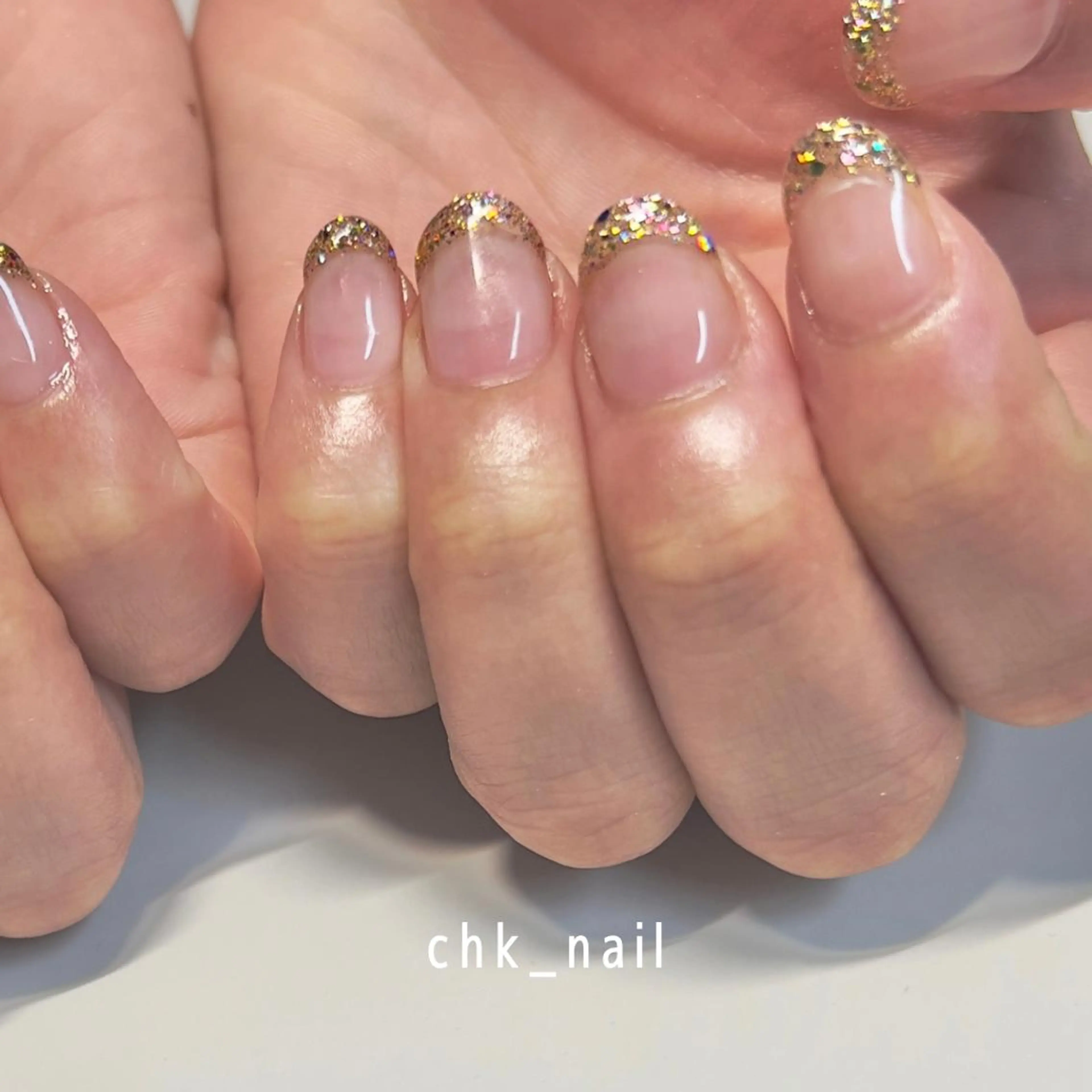ネイル フレンチネイル ラメ(グリッター) takahashi chikaのネイルデザイン