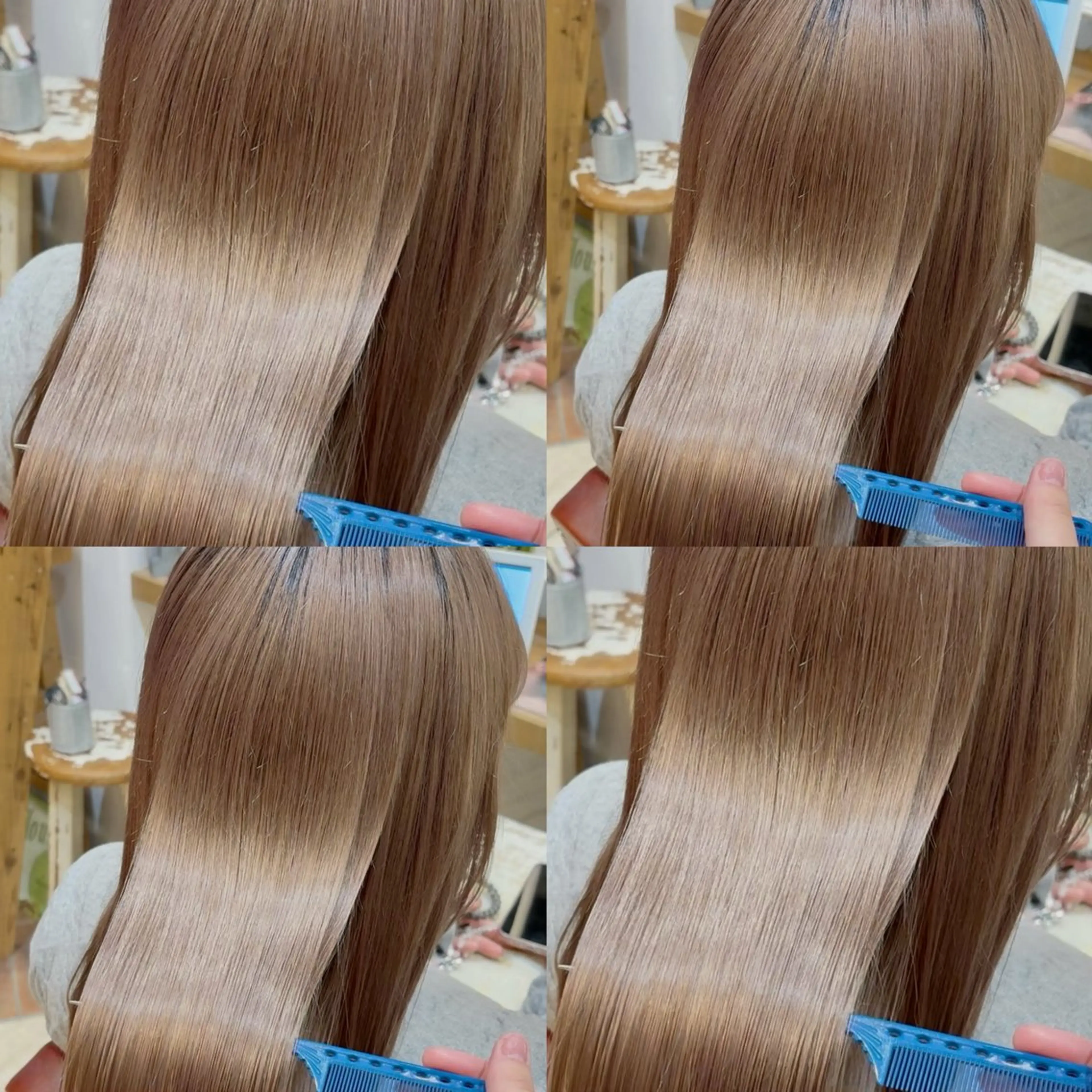 セミロング 💙mai🫧 縮毛矯正・ハイライトのヘアスタイル