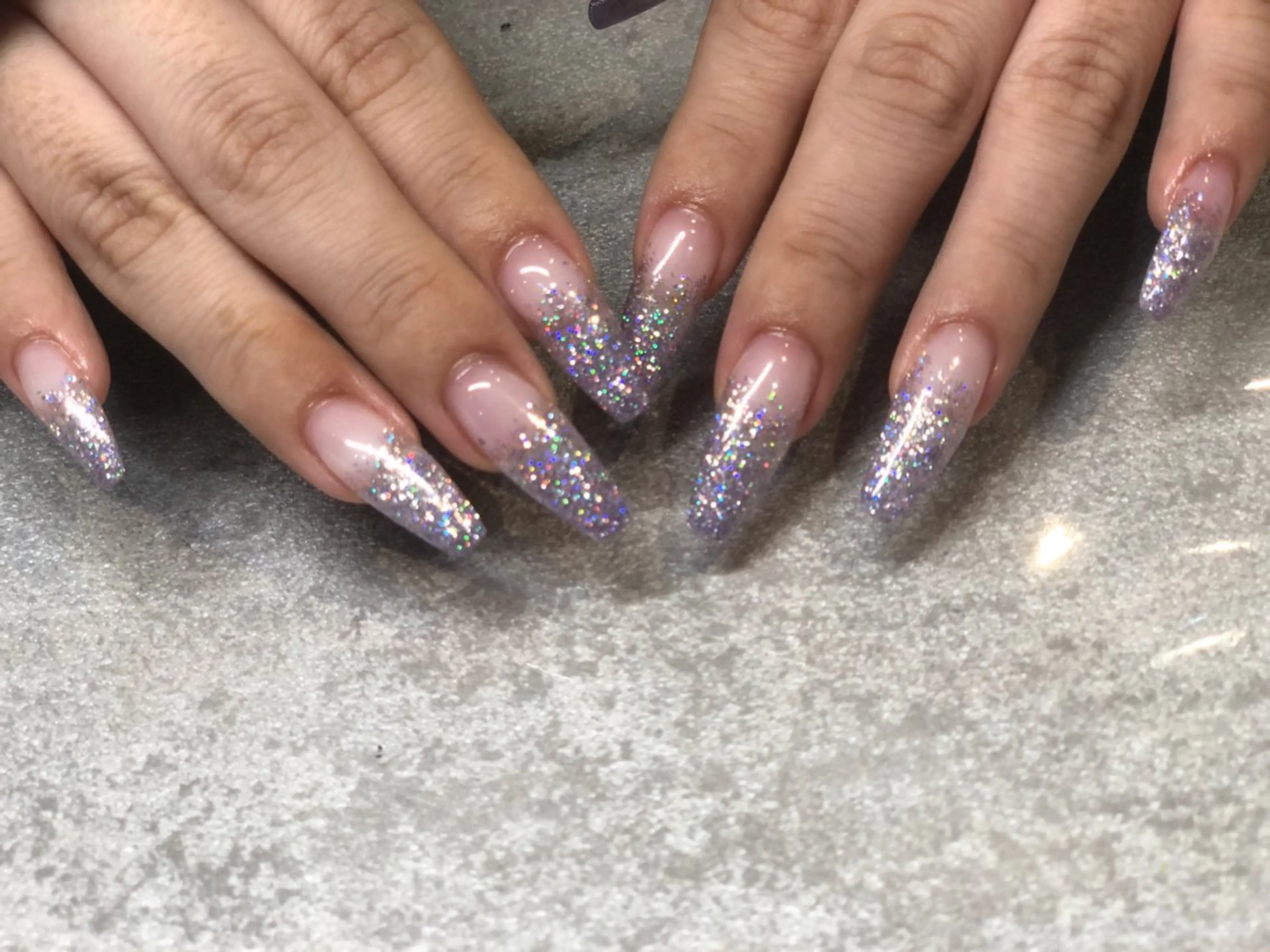ネイル ラメ(グリッター) ロングネイル MANAMI W【今福鶴見店】のネイルデザイン