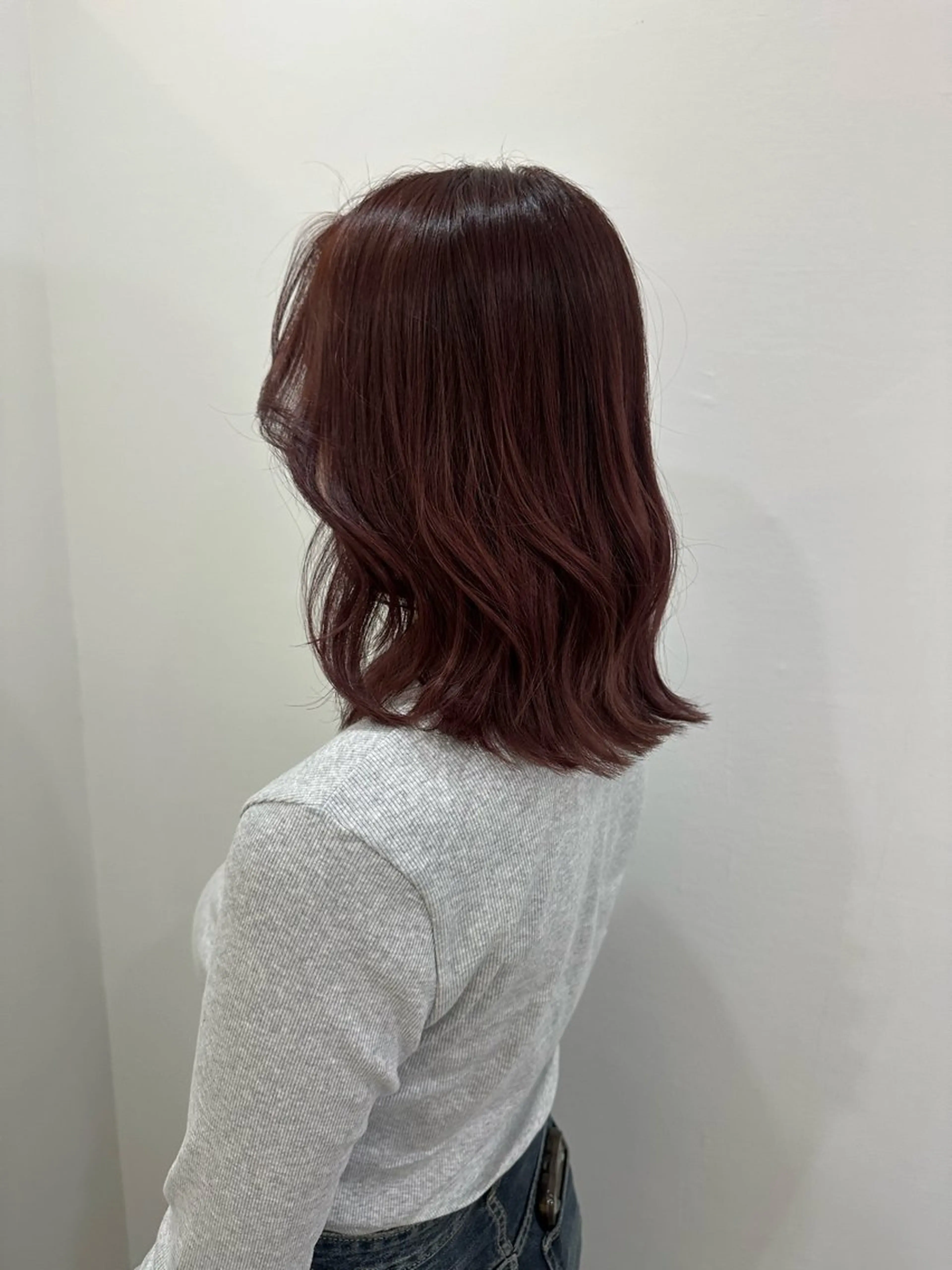 ミディアム カラー ブリーチ カット ヘアカラー トリートメント レイヤー/ナチュラル 💐nao.のヘアスタイル