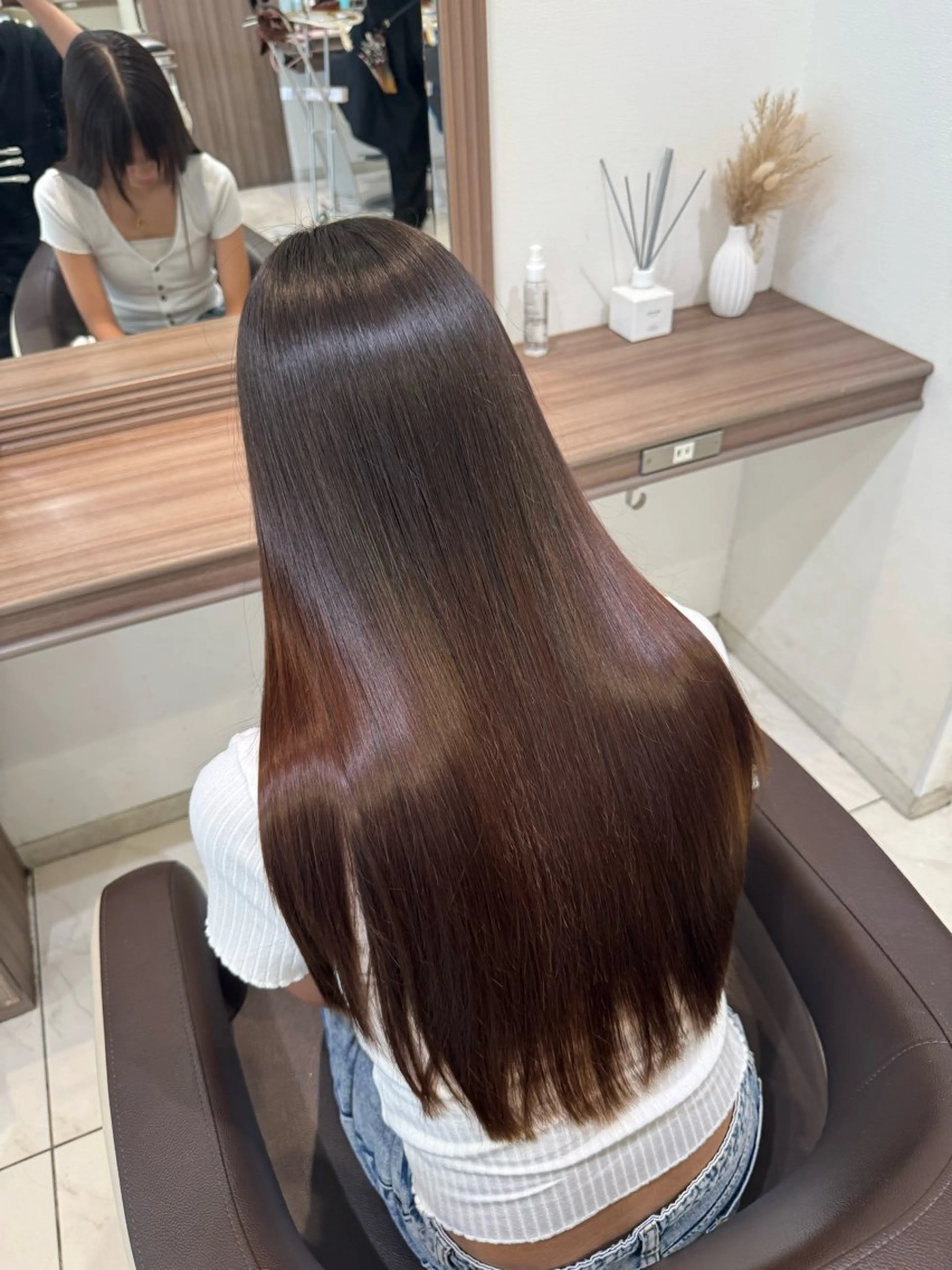 ミディアム 髪質改善 トリートメント カット 縮毛矯正 菊池 遼/透明感 /韓国レイヤー/艶感のヘアスタイル