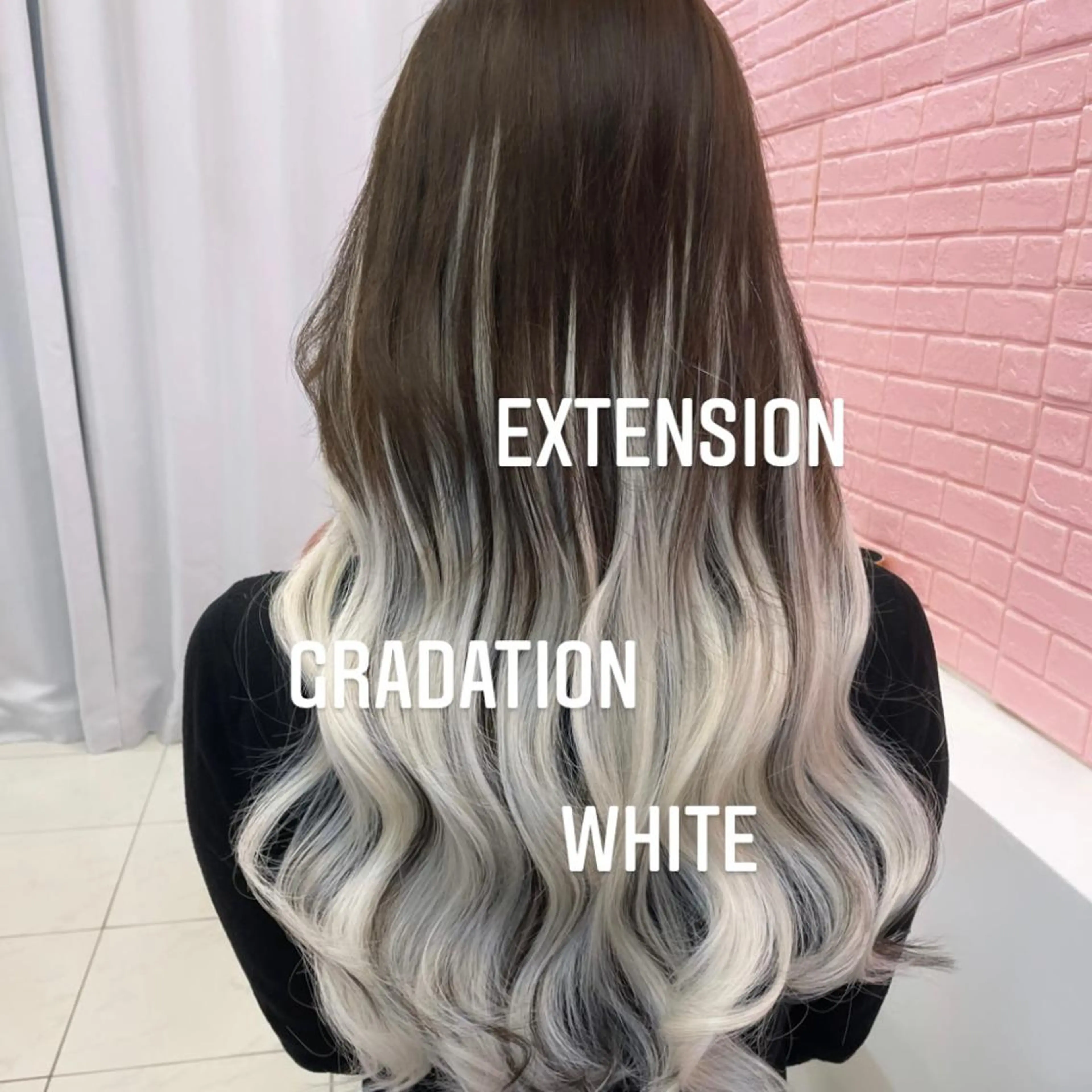 ロング カラー エクステ エクステ🩵ブリーチ 韓国ヘア🩵KAEのヘアスタイル