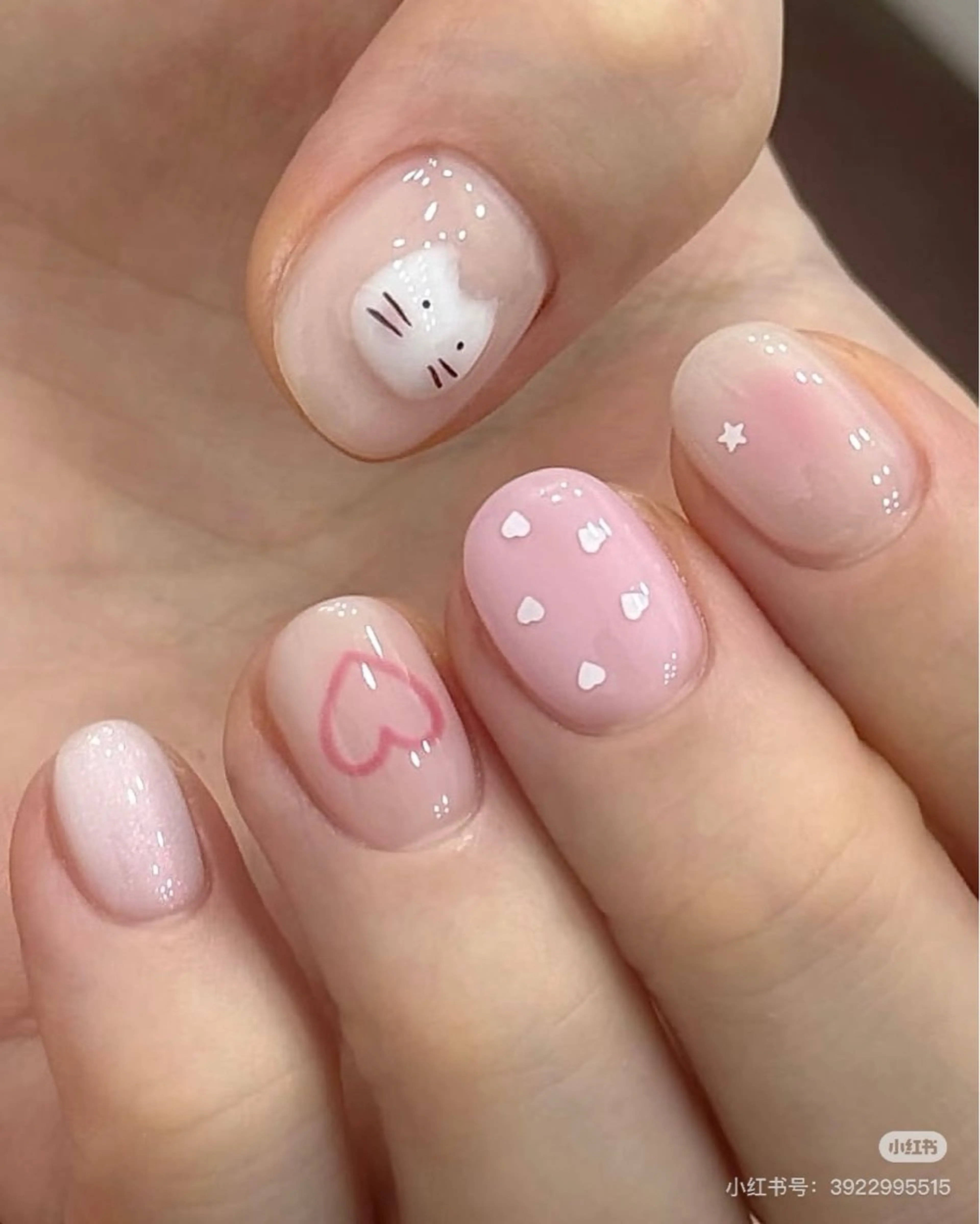 ネイル アートネイル オーロラネイル チークネイル フレンチネイル ガラスフレンチ 🎀YooLi Nail salonのネイルデザイン