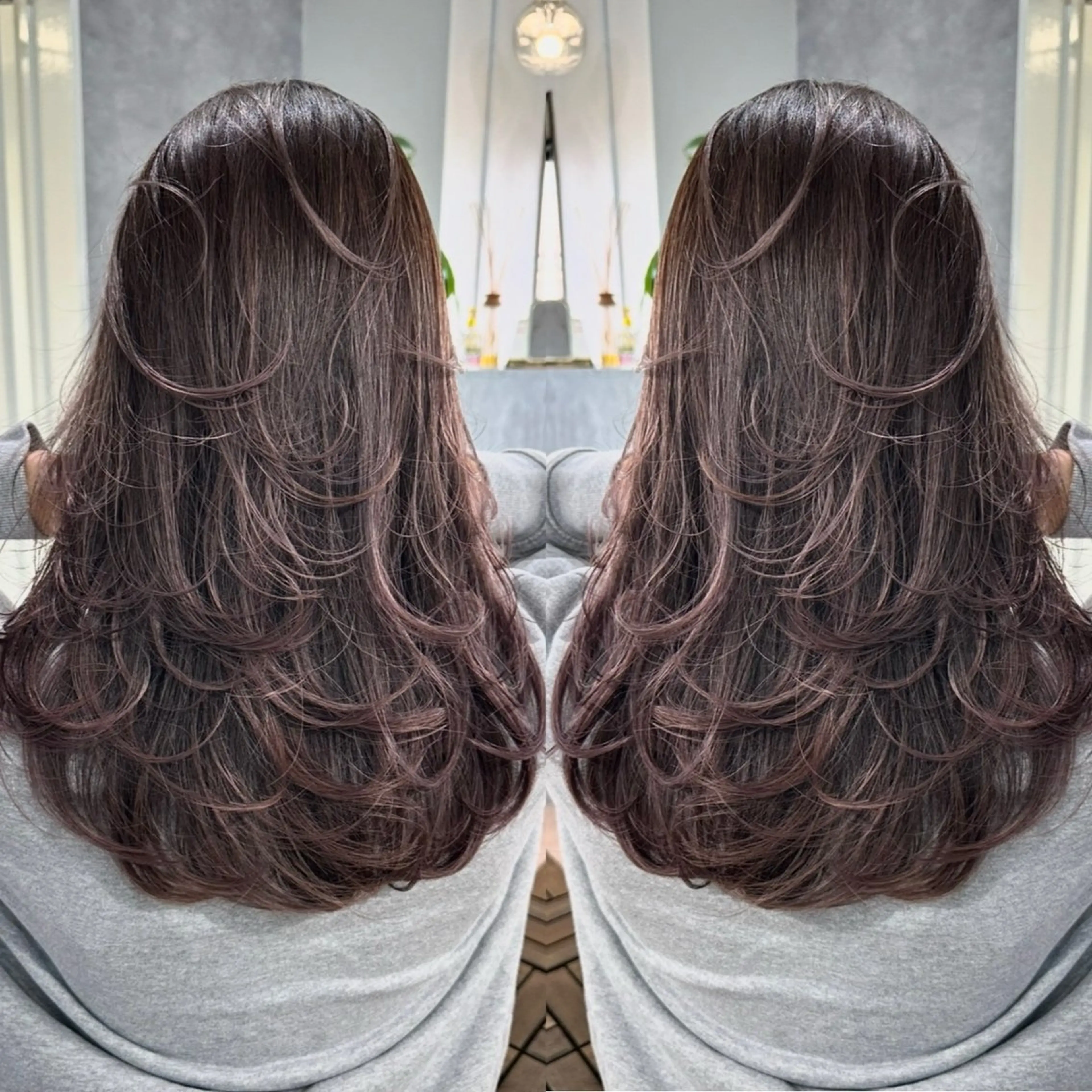 ロング カット ヘアカラー トリートメント 大人上品特化 レイヤー🇺🇸山村のヘアスタイル