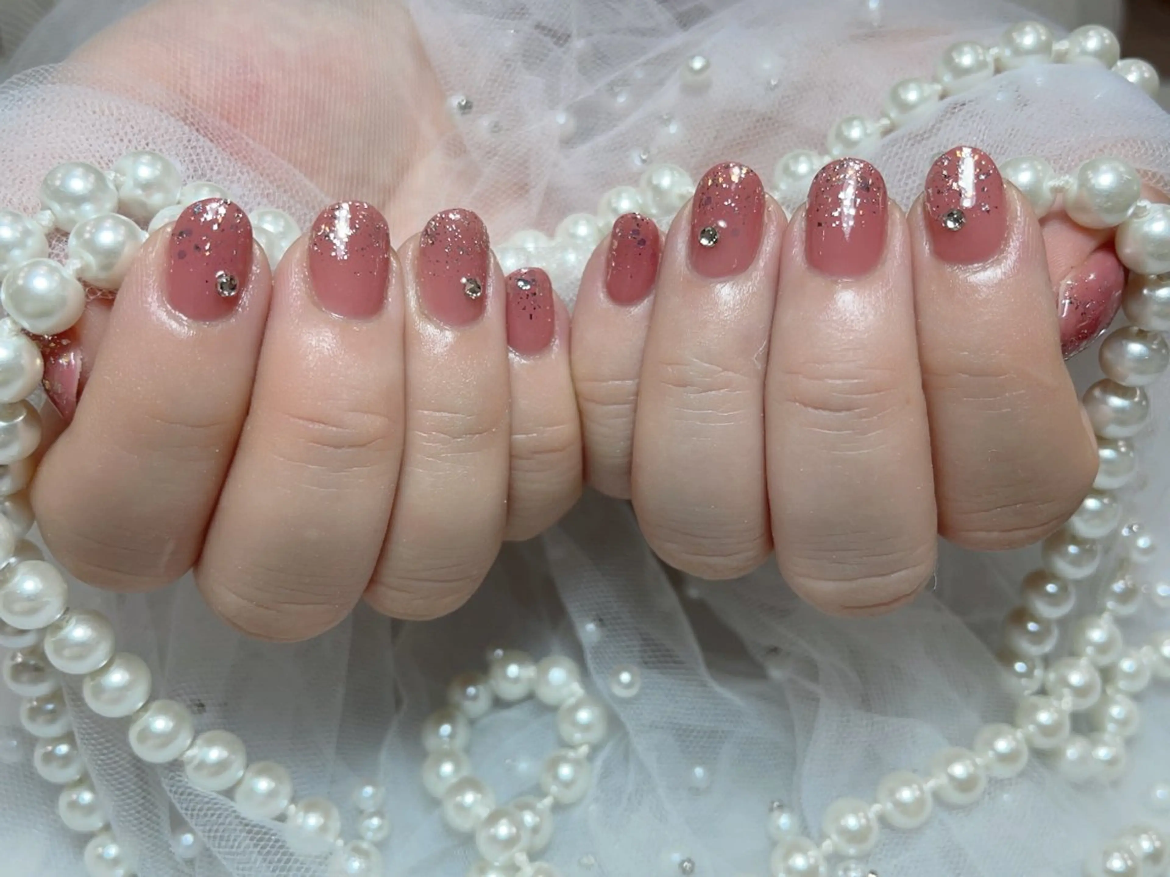 ネイル アートネイル フラッシュネイル フレンチネイル ガラスフレンチ グラデーション M2beauty Renaのネイルデザイン