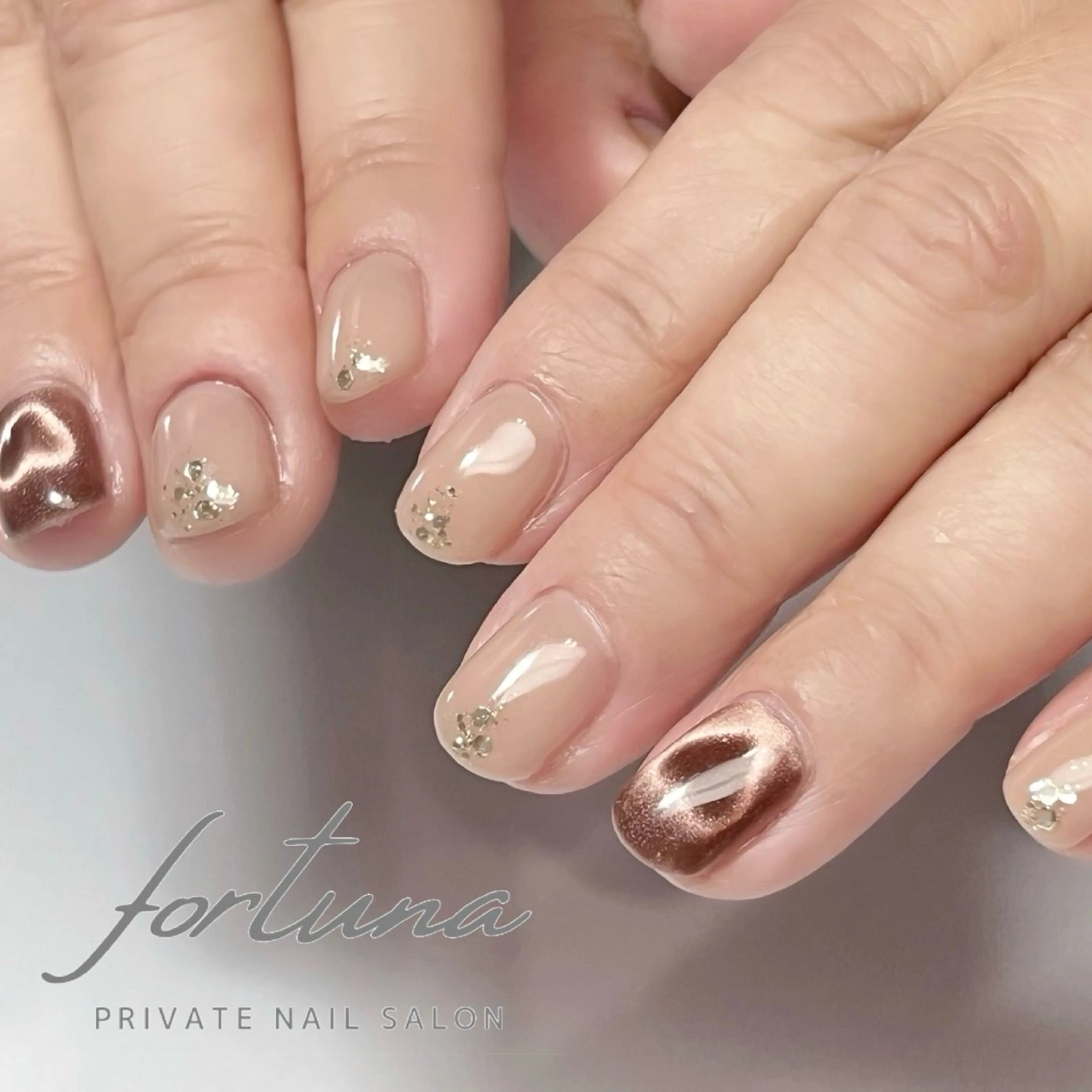 ネイル ジェルネイル ハート マグネットネイル パラジェル シンプルネイル ハンドネイル fortuna 武藤裕美のネイルデザイン