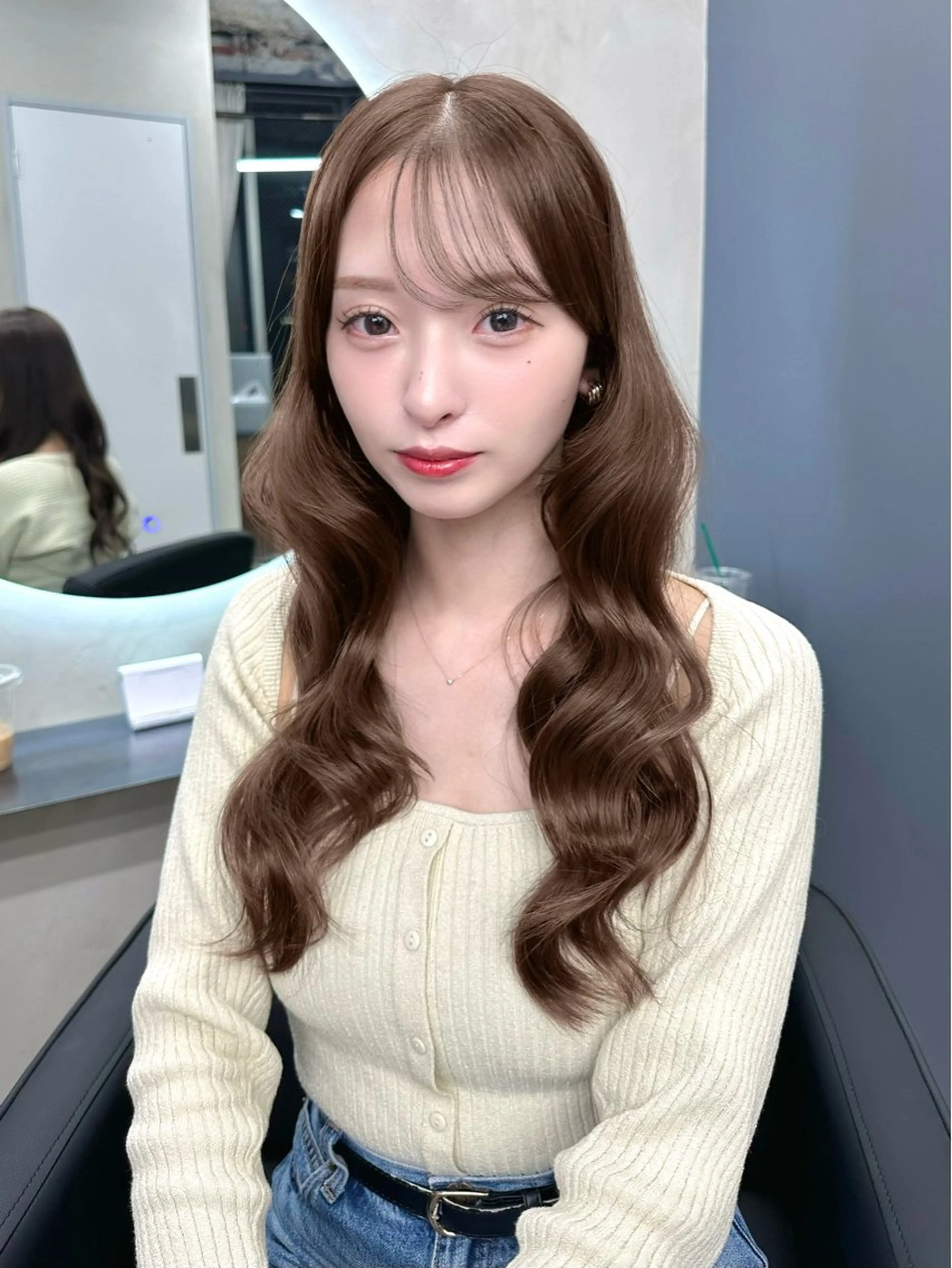 ミディアム カット ヘアカラー トリートメント 韓国/ワンホンヘア 髪質改善/MaCoのヘアスタイル