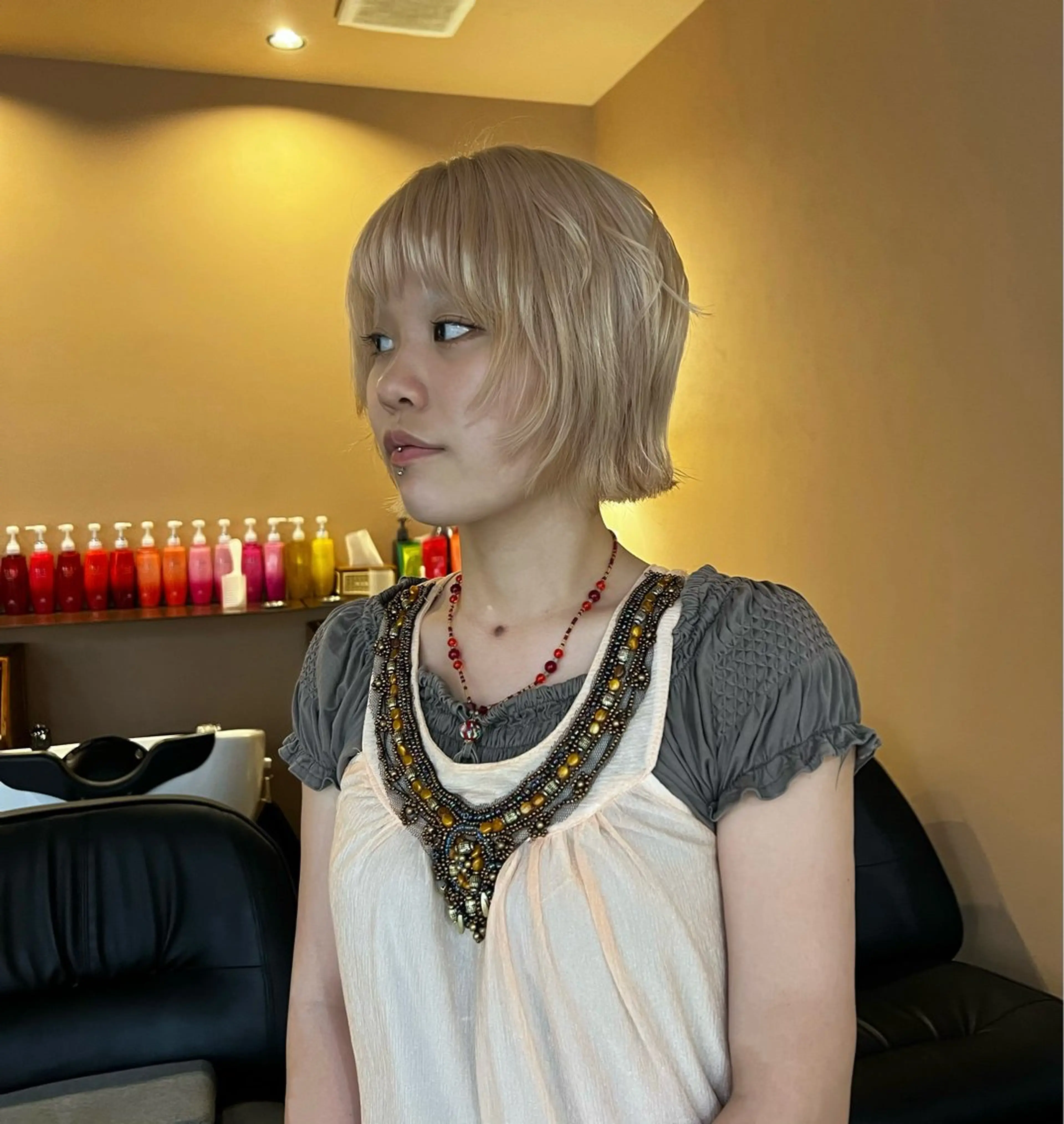 ショート ボブ ショートヘア 外ハネヘア HINA /パーマ/ YOKE / 桃山台のヘアスタイル