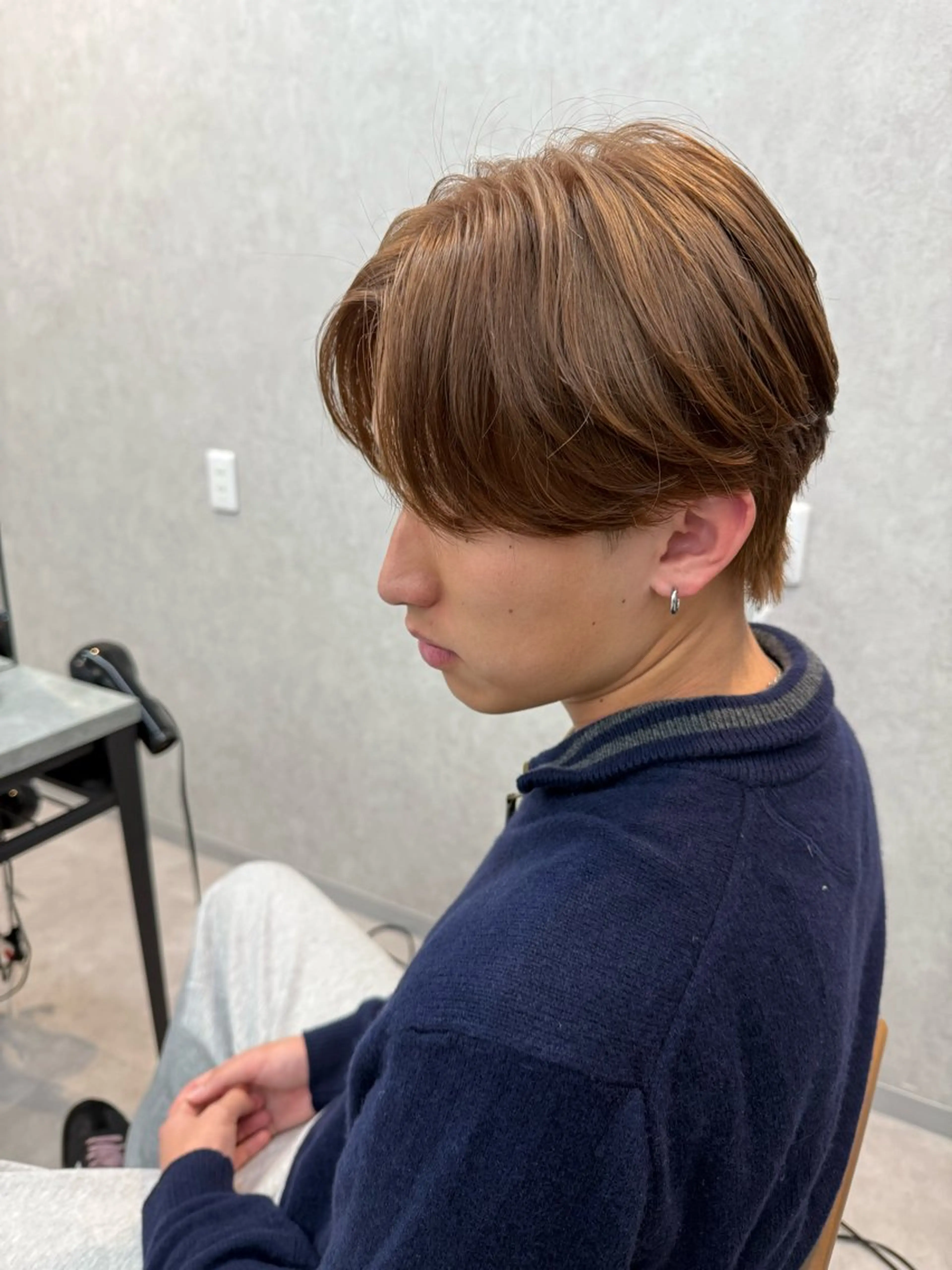 ミディアム カラー キッズ ベージュカラー ダブルカラー ミルクティーベージュ カット ヘアカラー トリートメント メンズパーマ職人/ 天神/tatsukiのヘアスタイル