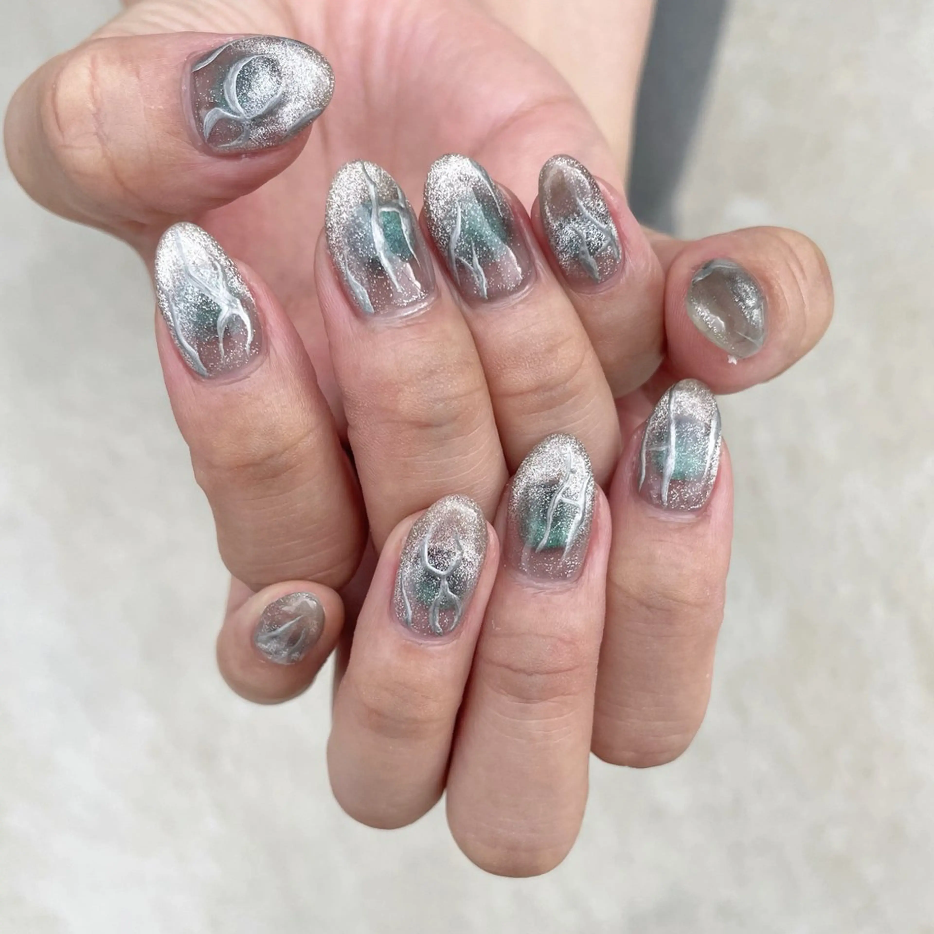ネイル ハンドネイル Sea  nail by emaのネイルデザイン