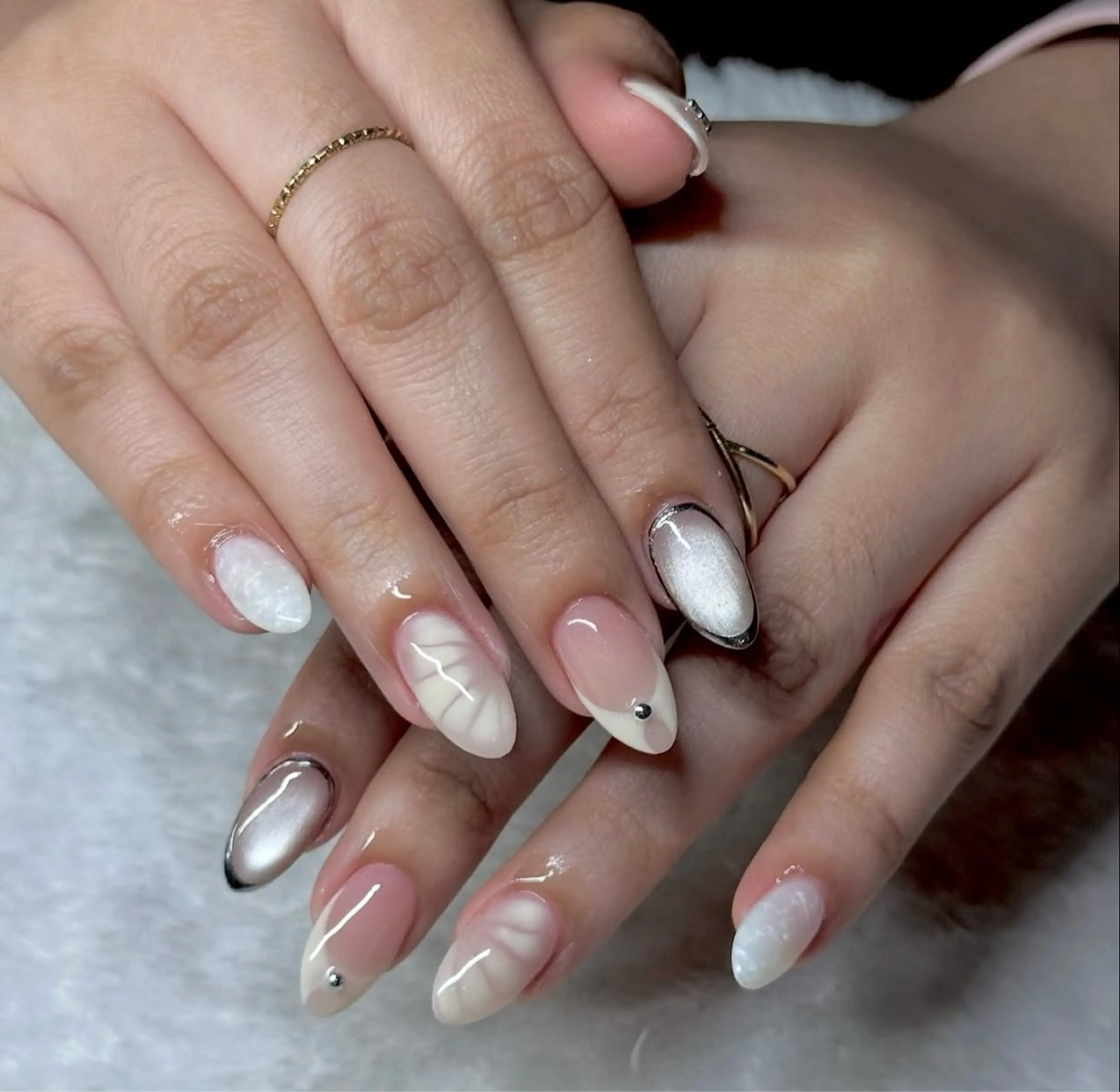 ネイル 韓国ネイル 持ち込み ニュアンスネイル ネイルチップ ハンドネイル TABI ANA.CHUOのネイルデザイン