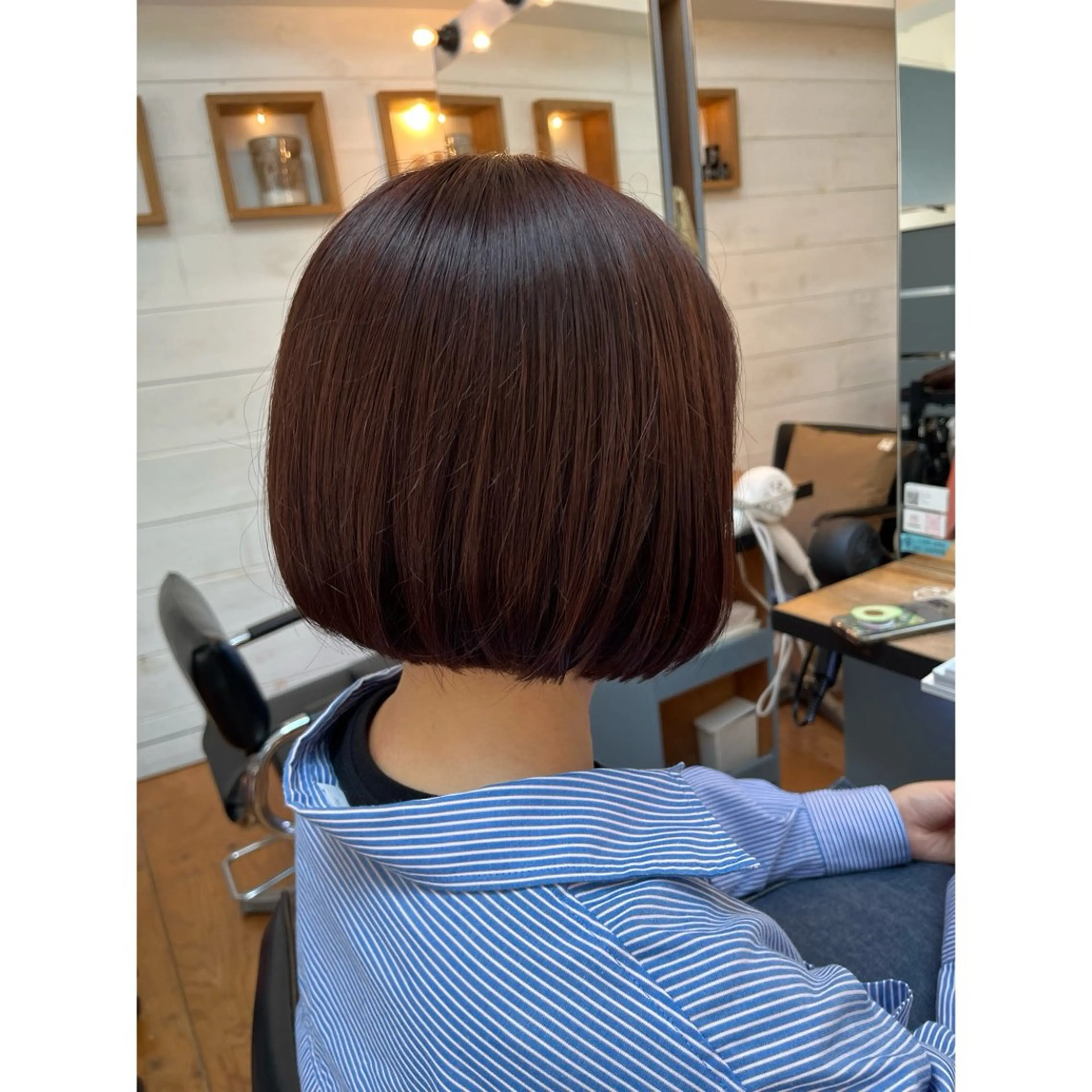 ミディアム カラー ボブ カット ヘアカラー トリートメント Lagom なかだのヘアスタイル