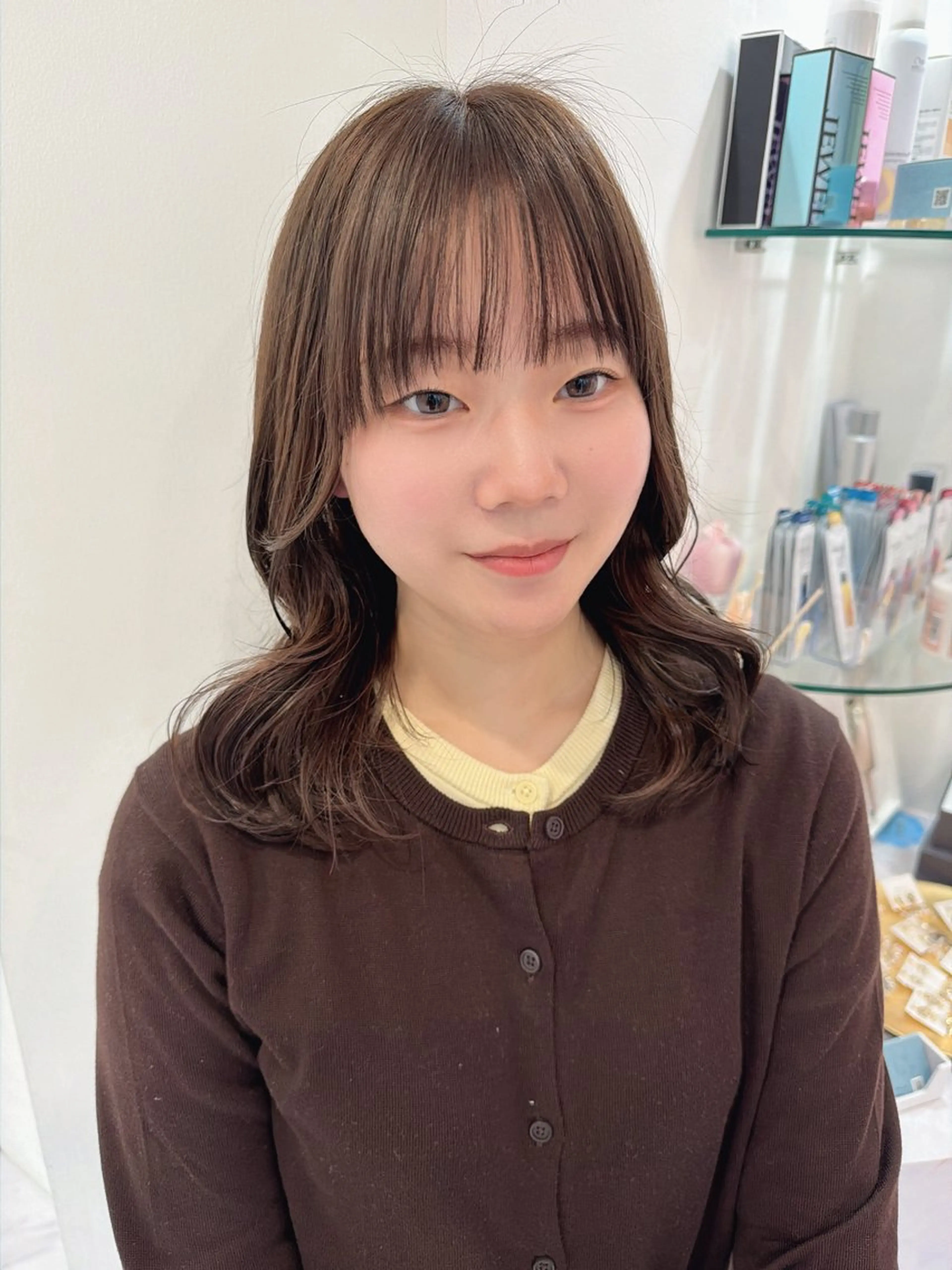 ミディアム カラー カット ヘアカラー トリートメント SAYAKA 🍒／ボブ／暖色のヘアスタイル