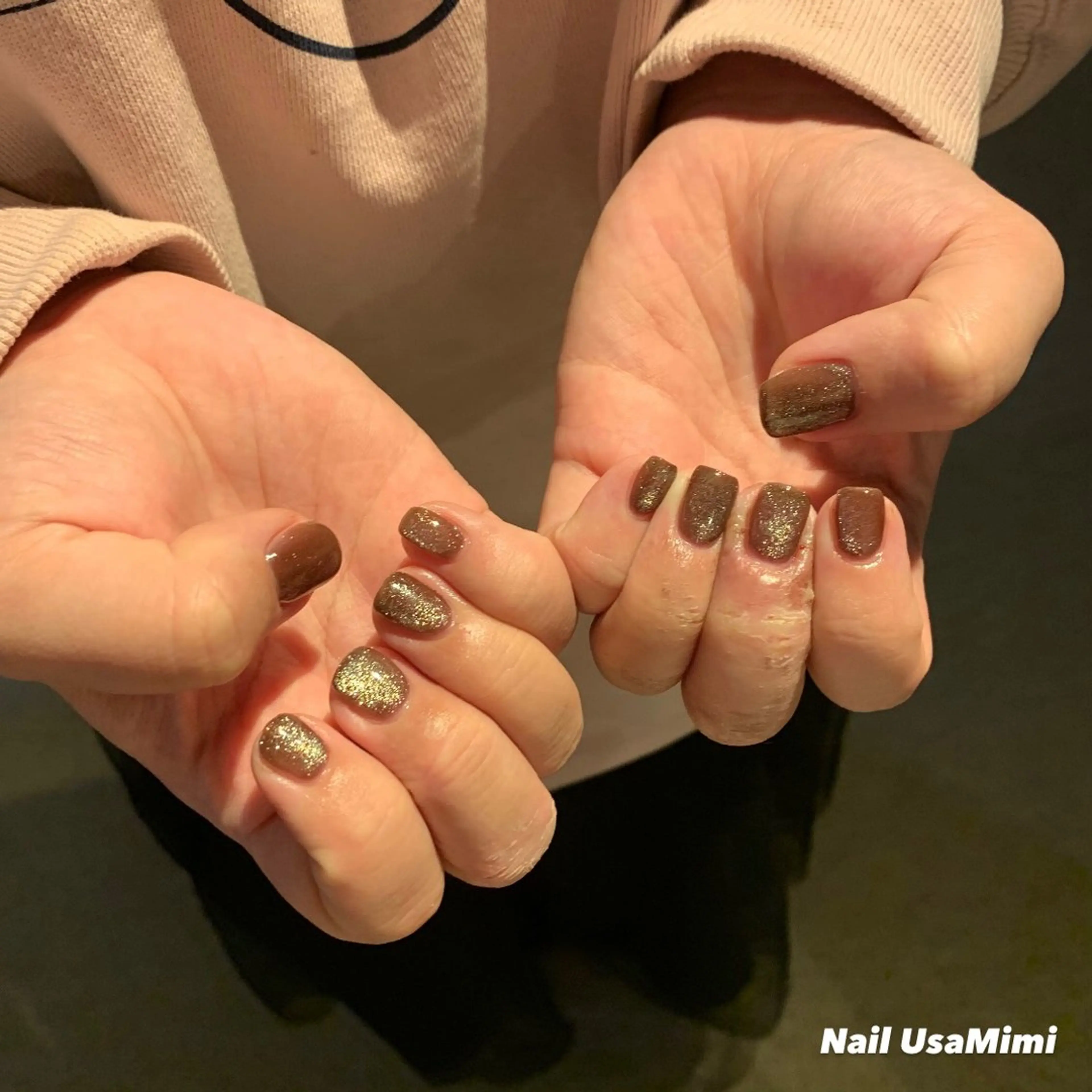 ネイル ジェルネイル マグネットネイル 持ち込み ワンカラーネイル パラジェル 本町ネイルNail UsaMimiのネイルデザイン