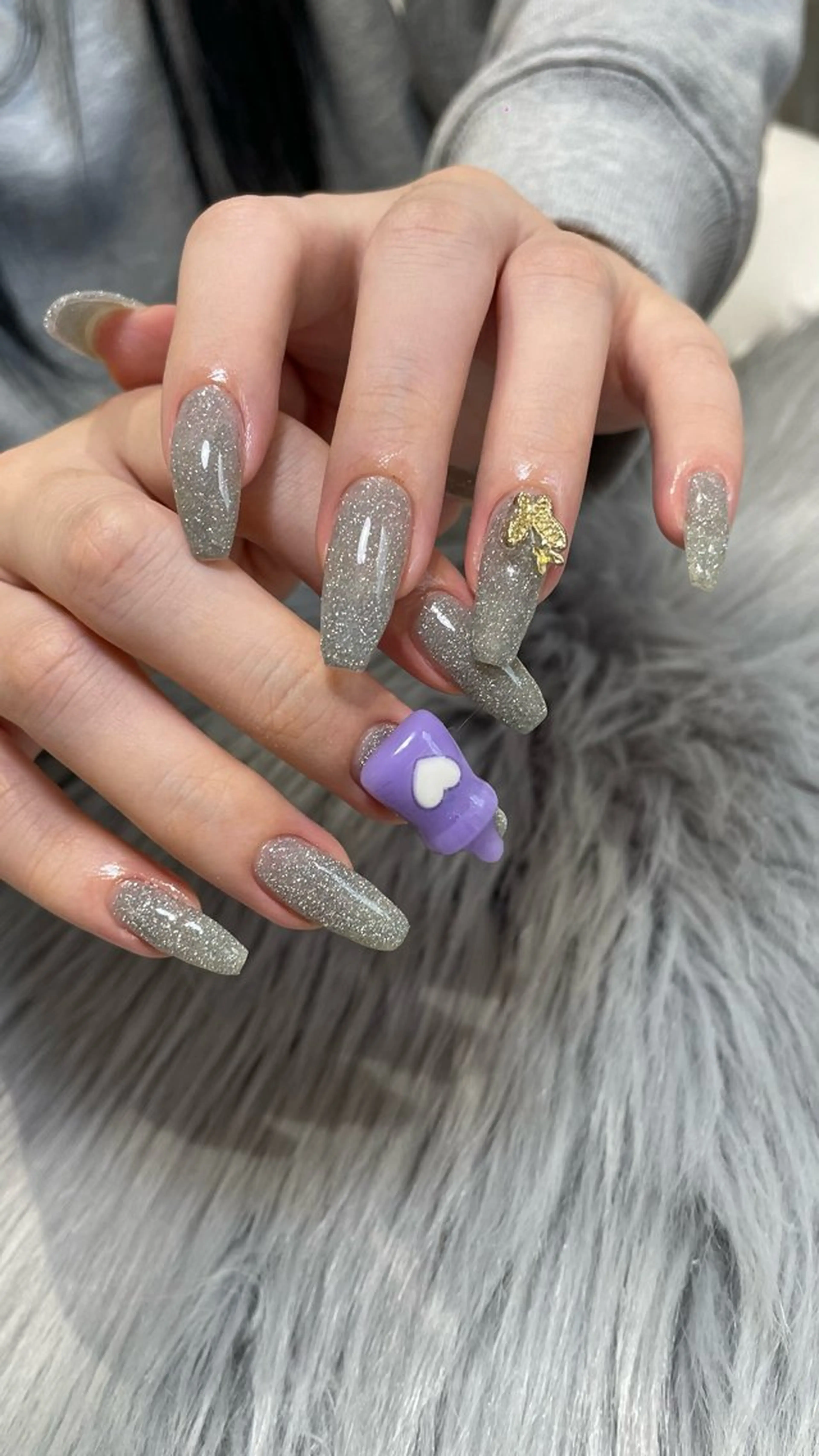 ネイル ラメ(グリッター) ハンドネイル RICO Nail パーツつけ放題🌈のネイルデザイン