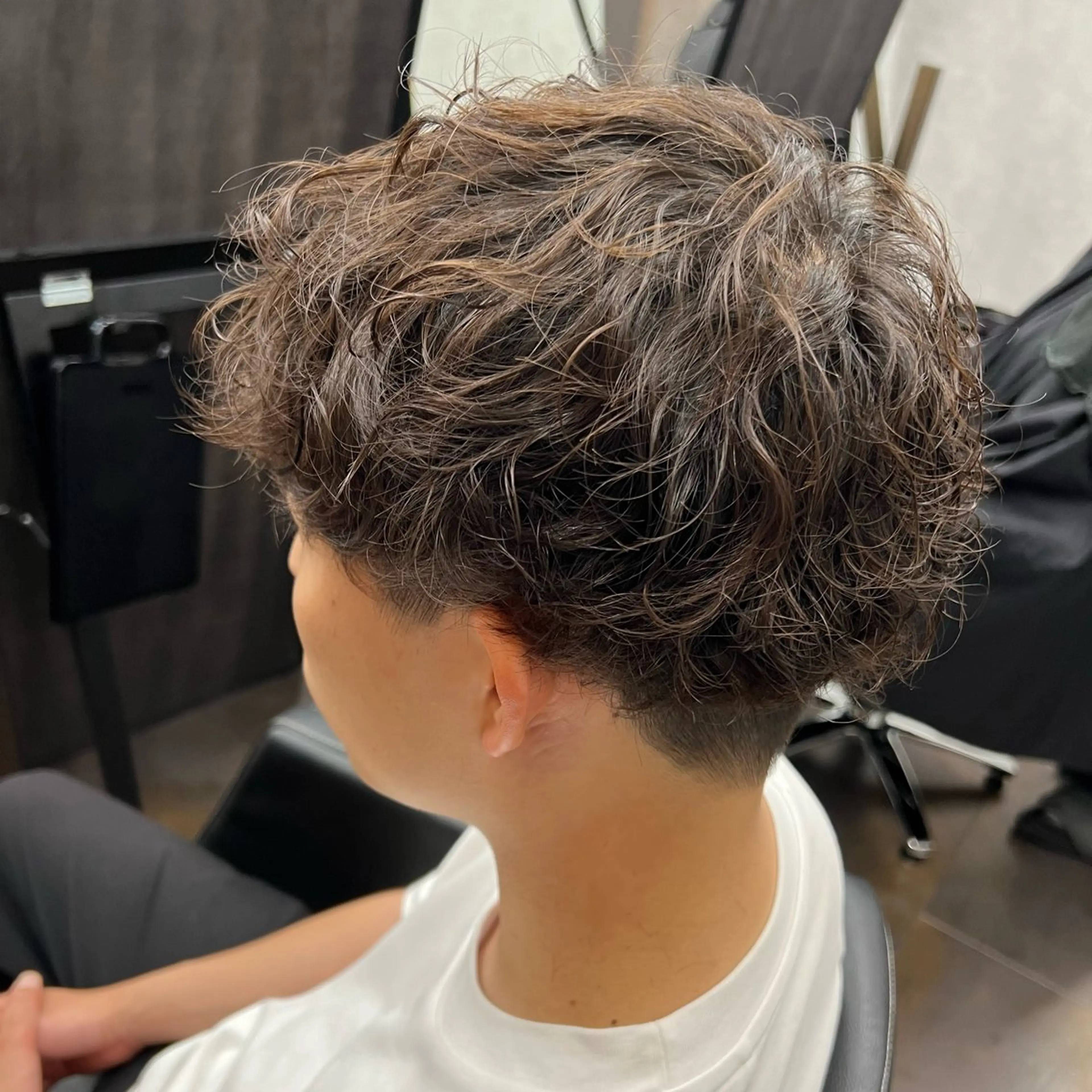 パーマ メンズ カット パーマ トリートメント 沖山 友津季のヘアスタイル