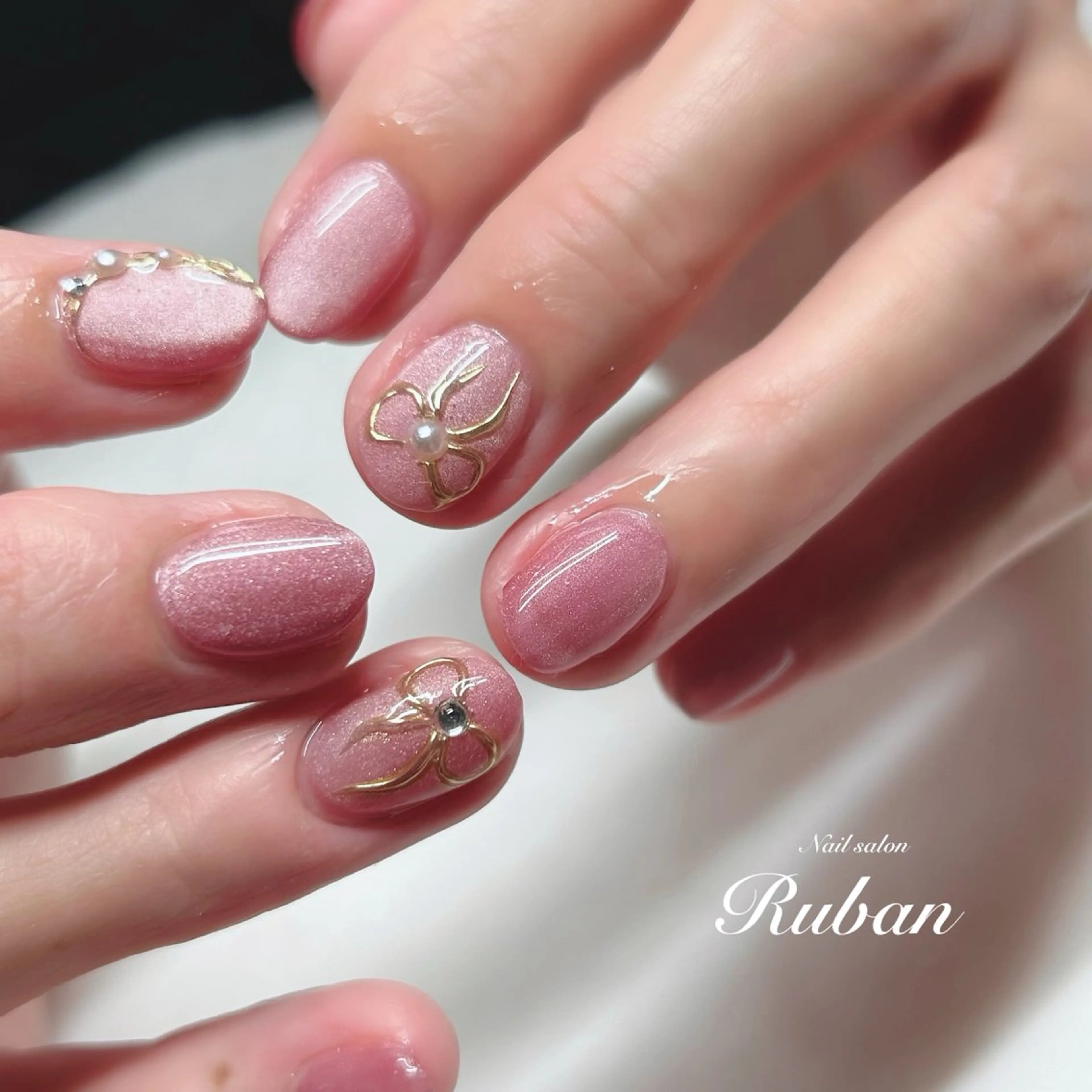 ネイル マグネットネイル リボン Nail salon Rubanのネイルデザイン