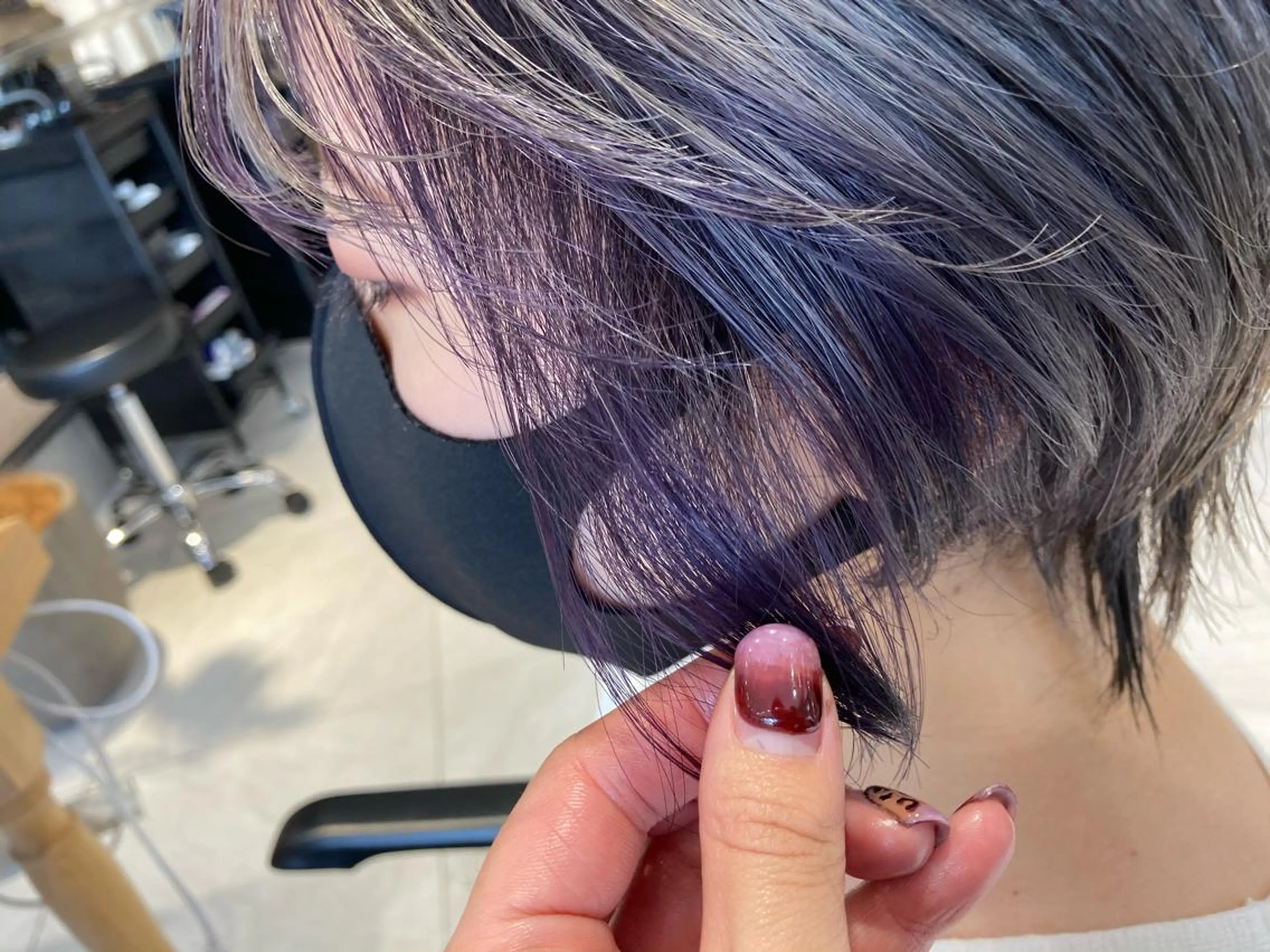 ショート カラー ヘアアレンジ インナーカラー オリーブ透明感カラー 表参道/MIKUのヘアスタイル