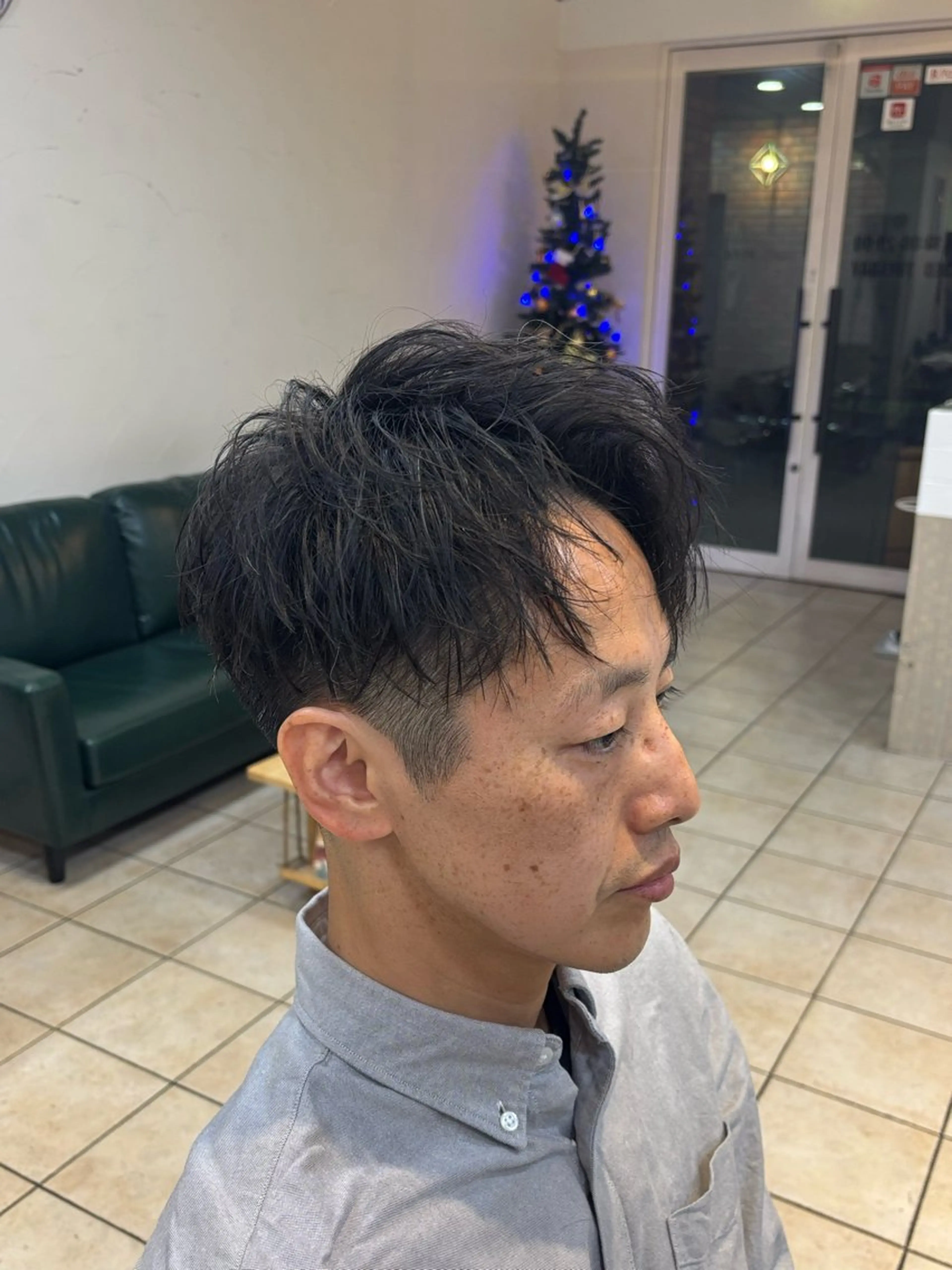 ショート メンズ アップバング ショートヘア スパイキーショート/ メンズパーマ/関内涼のヘアスタイル