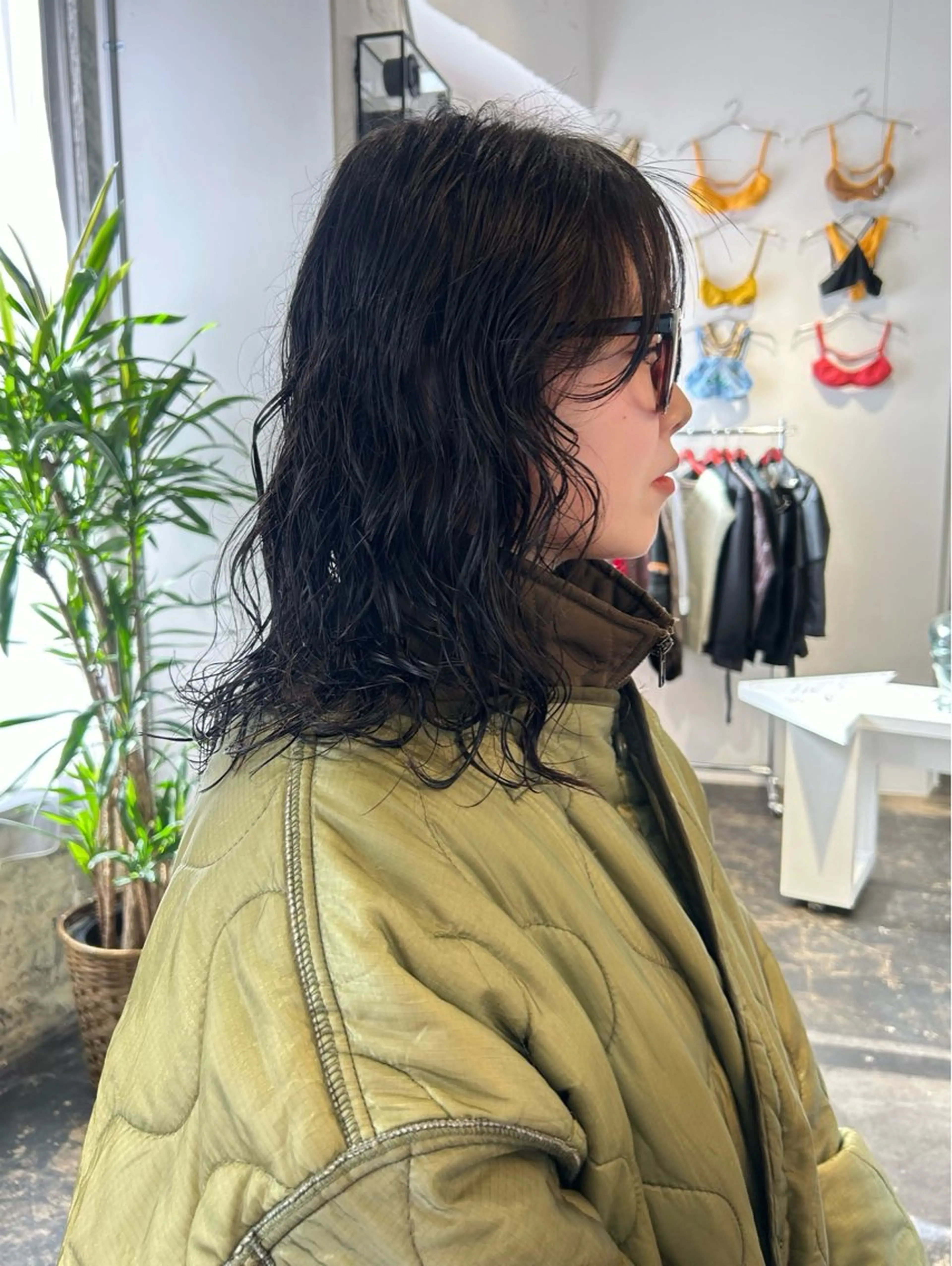 ミディアム パーマ ミディアムパーマ 伸ばしかけ カット パーマ トリートメント hanami /名駅のヘアスタイル