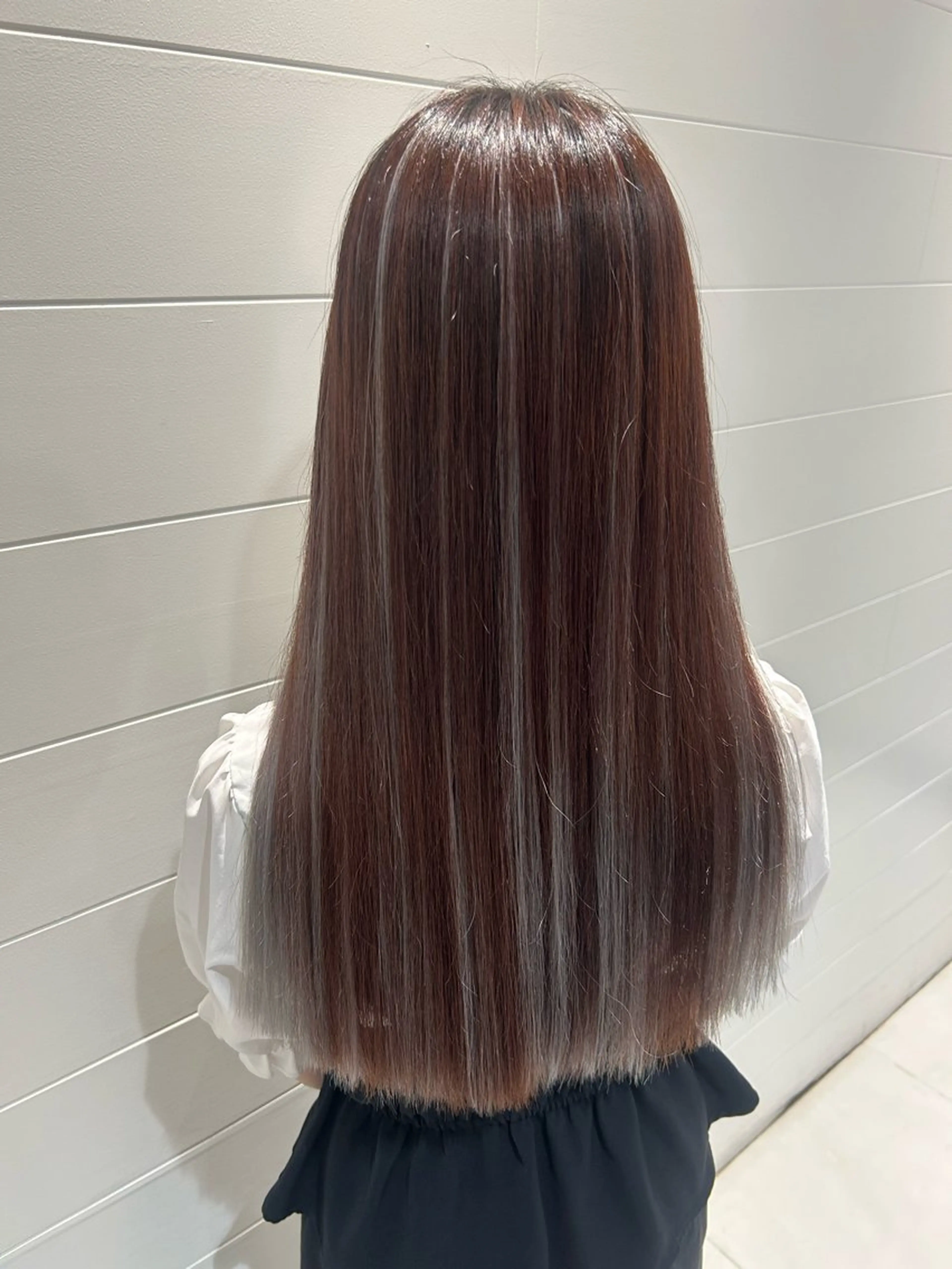 ロング ヘアアレンジ エクステ ハイライト 【シールエクステ/透 明感カラー】さくらのヘアスタイル