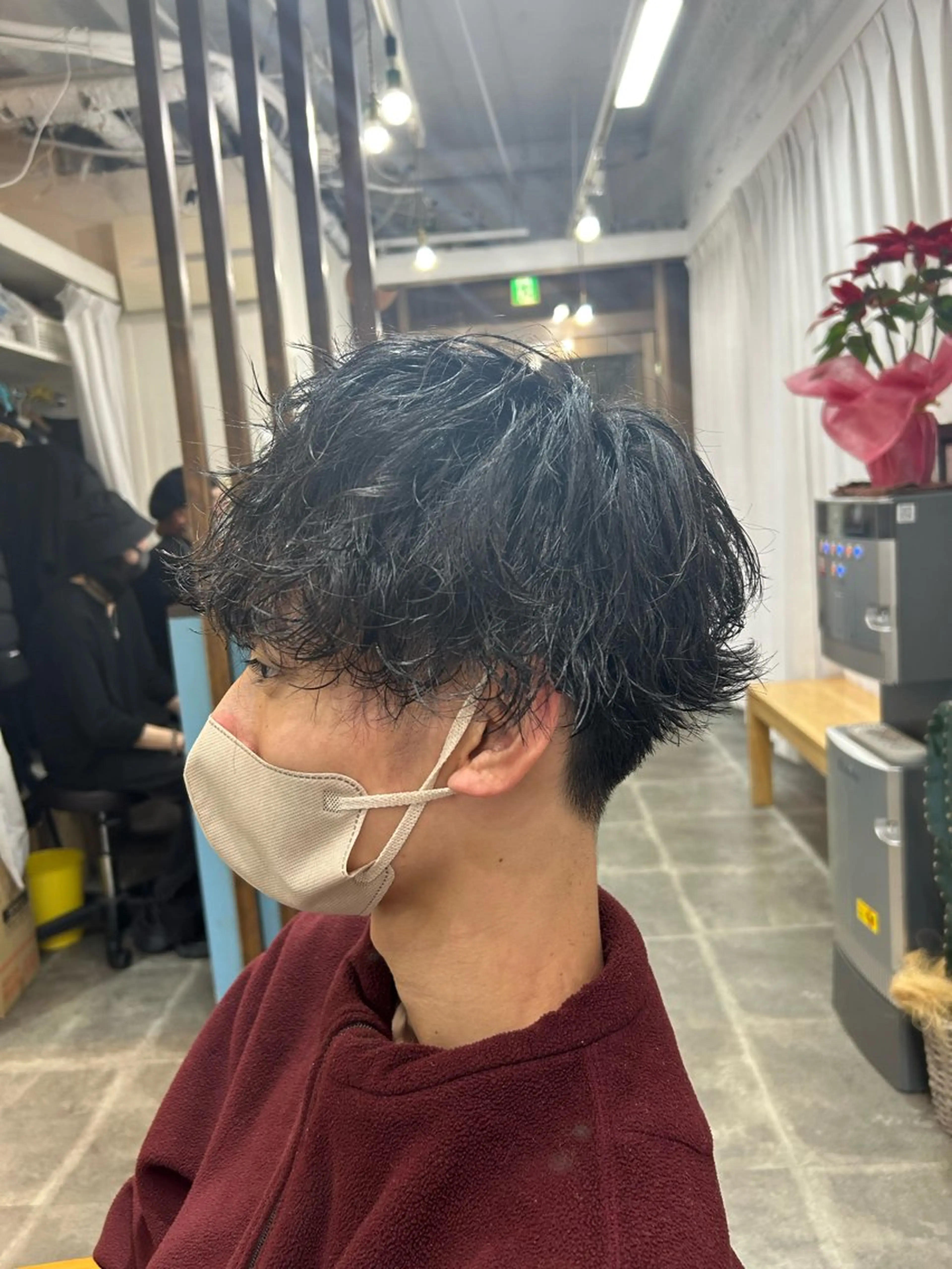 ショート パーマ メンズ 波巻きパーマ カット パーマ CECIL hair なんば店所属・メンズパーマ 艶髪☆店長☆有馬のヘアスタイル