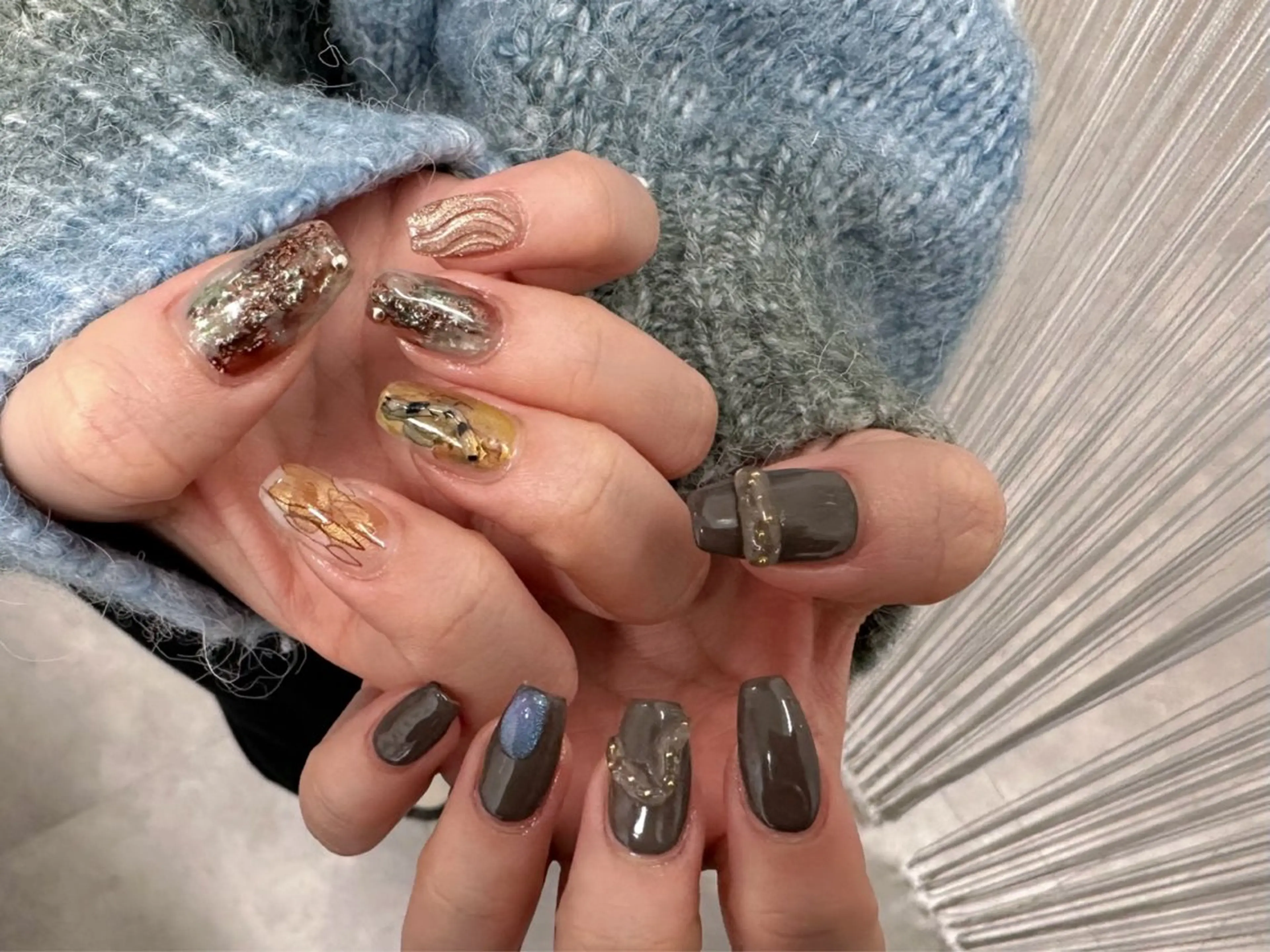 ネイル ブラウン ニュアンスネイル ハンドネイル Nail Katoのネイルデザイン