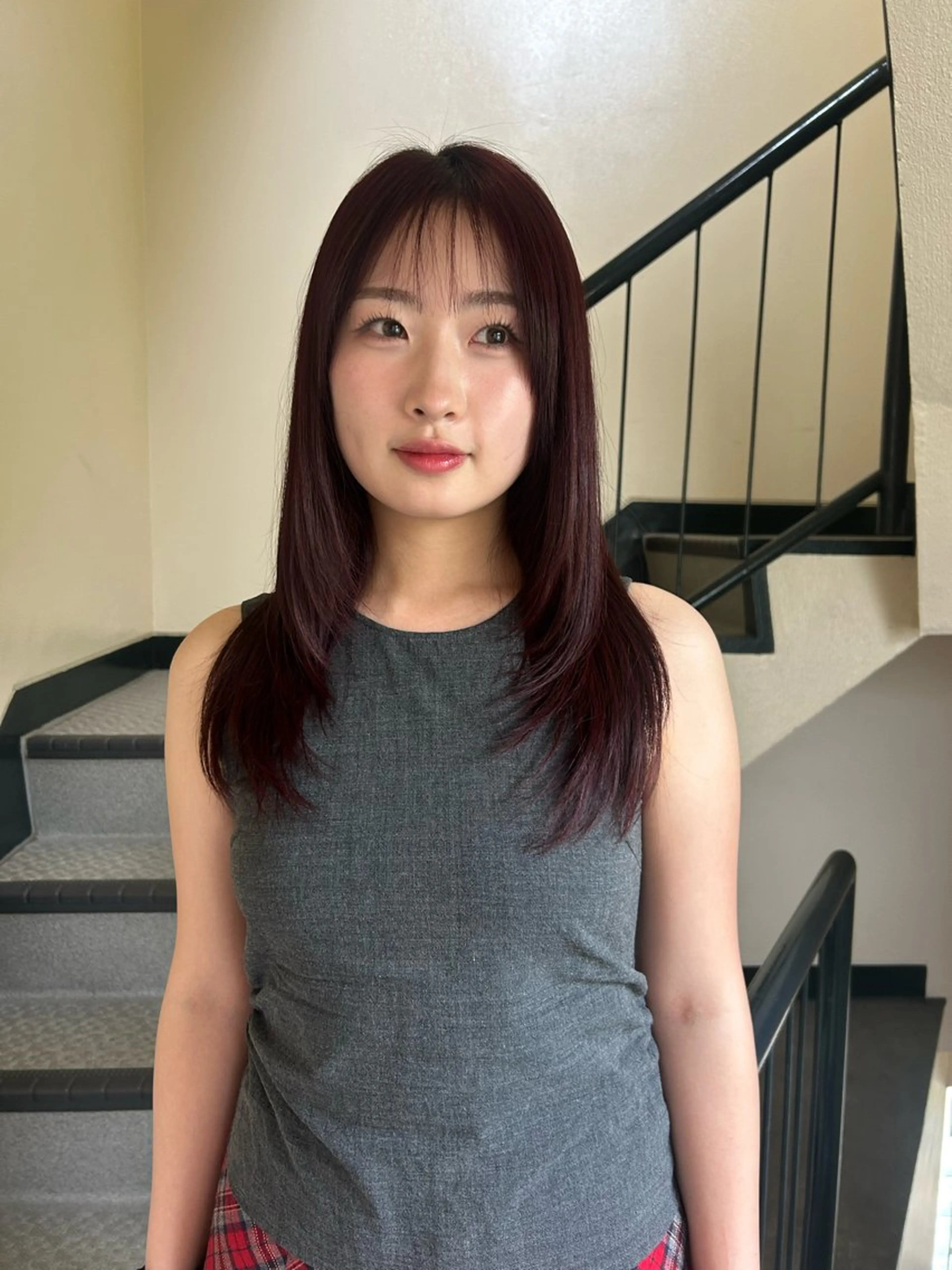 セミロング カラー レッドカラー レイヤーカット カット ヘアカラー トリートメント ☕️結【suii.】 ボブ/ヘアセット☕️のヘアスタイル