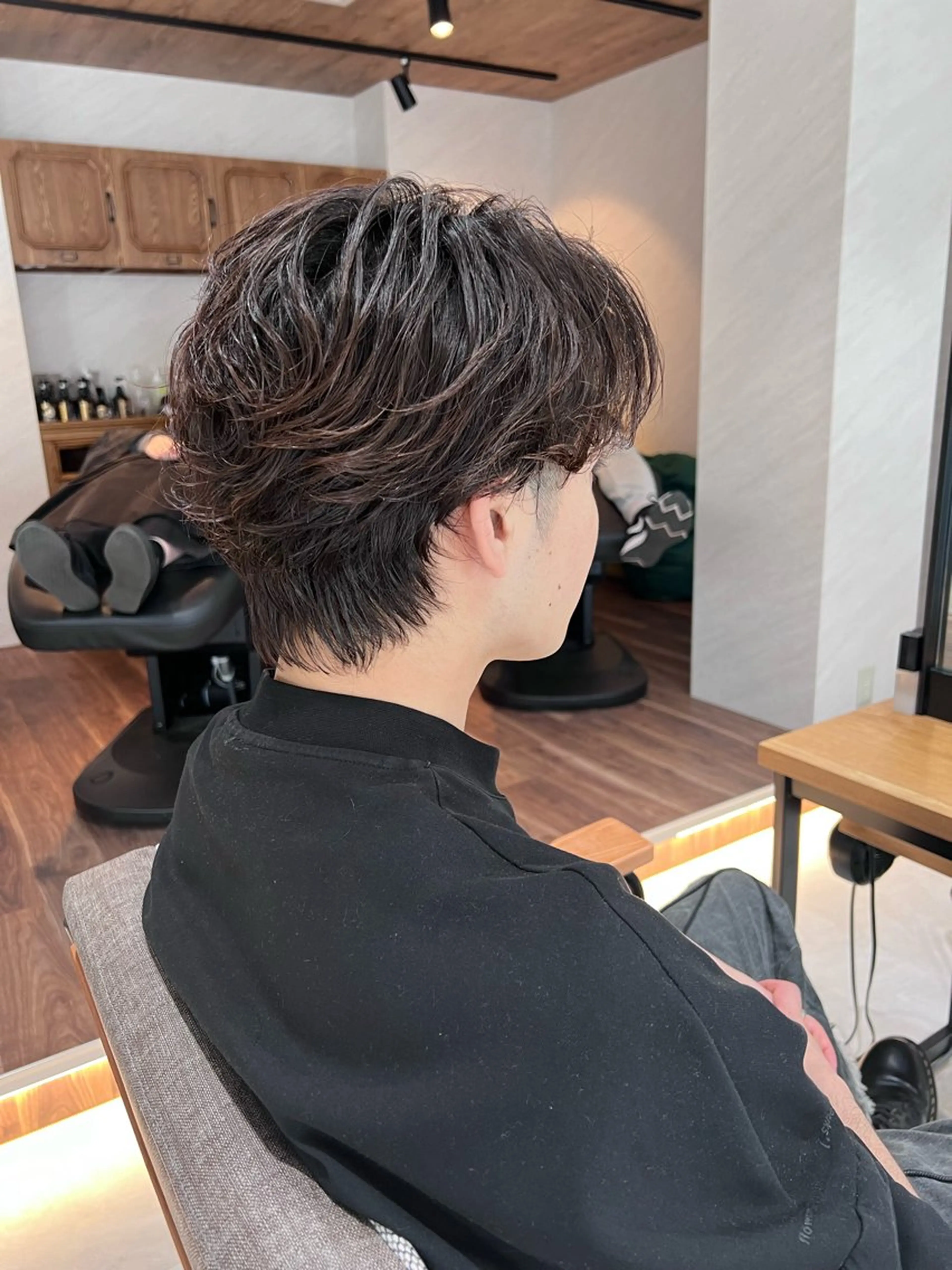 パーマ メンズ カット パーマ トリートメント 艶ボブ🤎ボブパーマ 透明感カラー\メンズのヘアスタイル