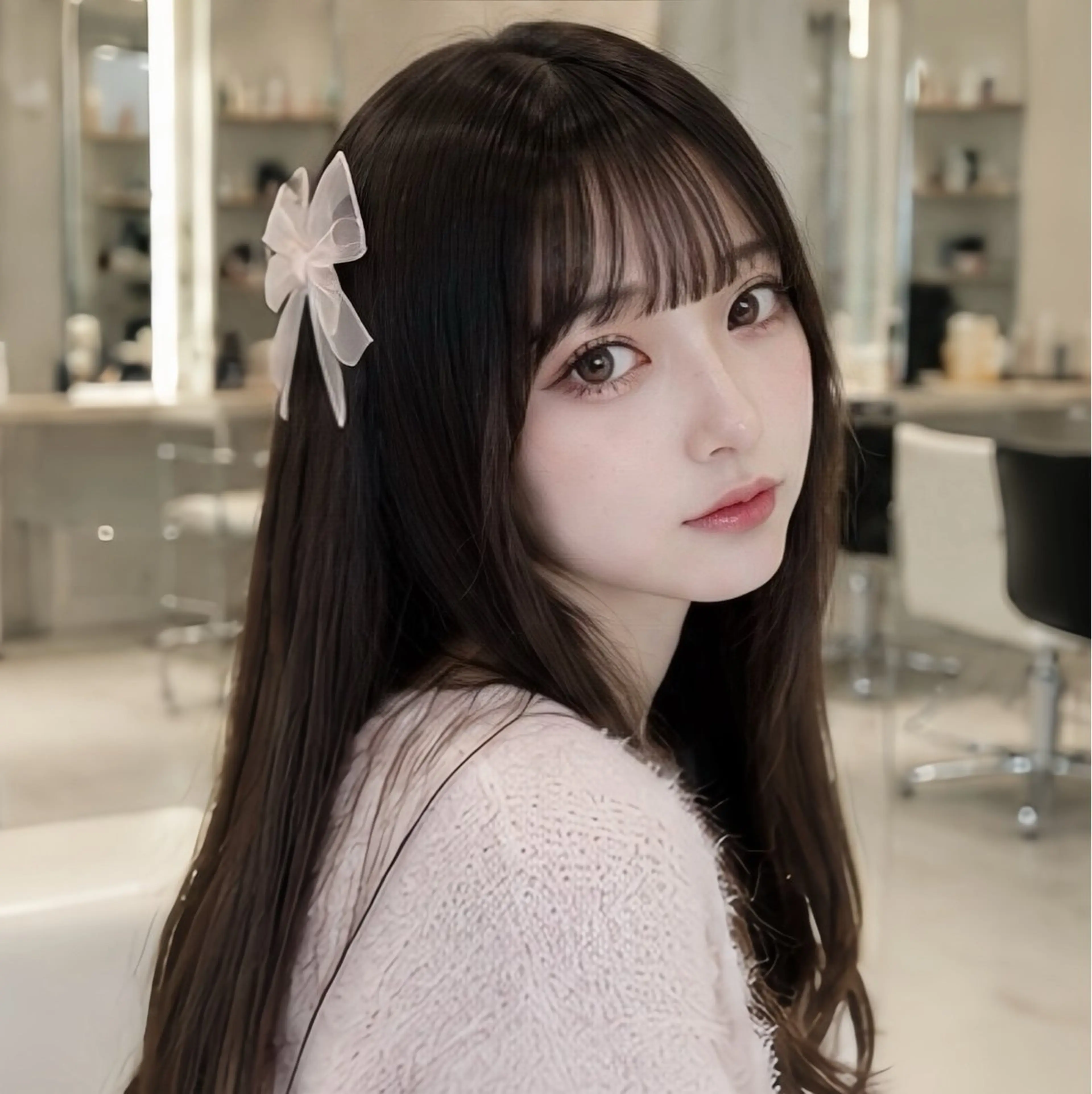 ロング カラー カット ヘアカラー トリートメント 🎀池袋🎀顔周り 💖🇰🇷おばかんのヘアスタイル