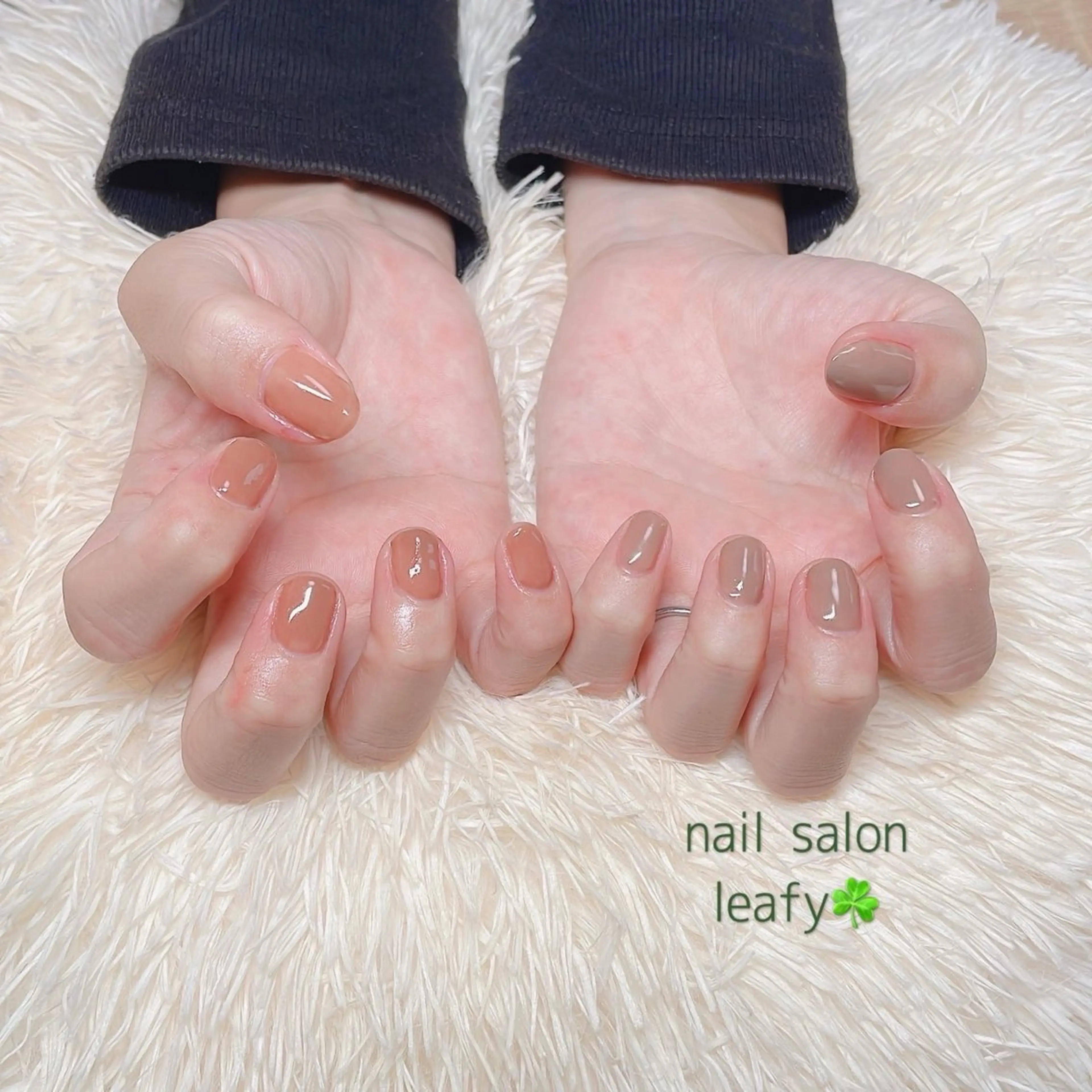 ネイル ブラウン ネイルサロン leafyのネイルデザイン