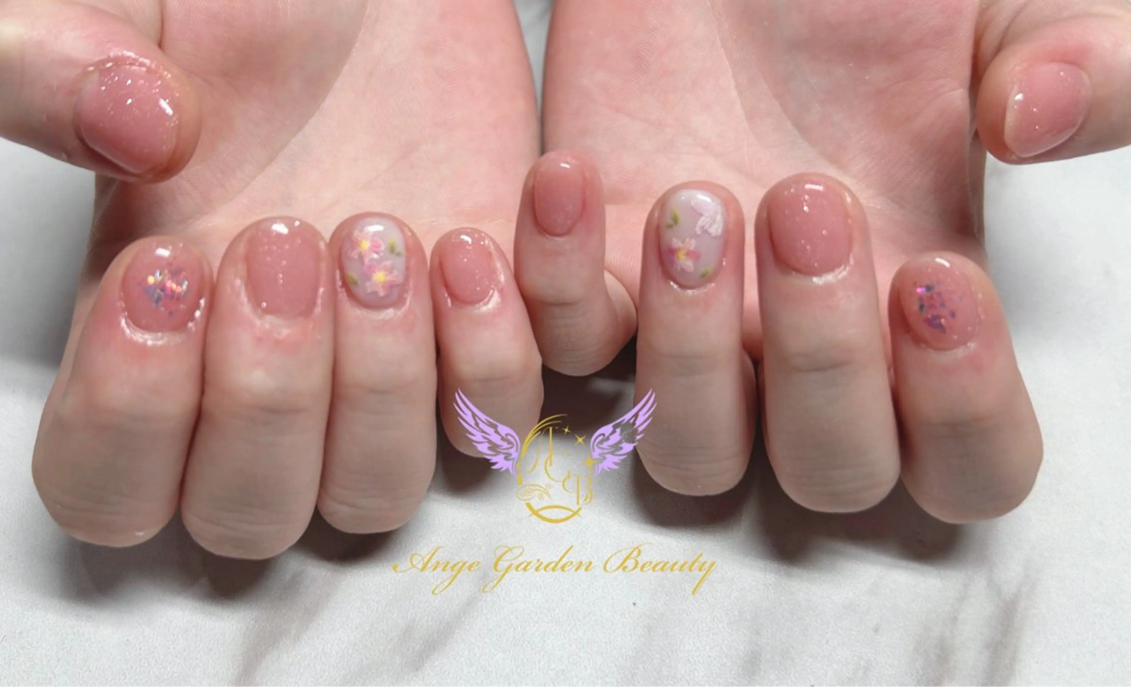 ネイル 桜ネイル 春ネイル ハンドネイル AngeGarden Beautymihoのネイルデザイン