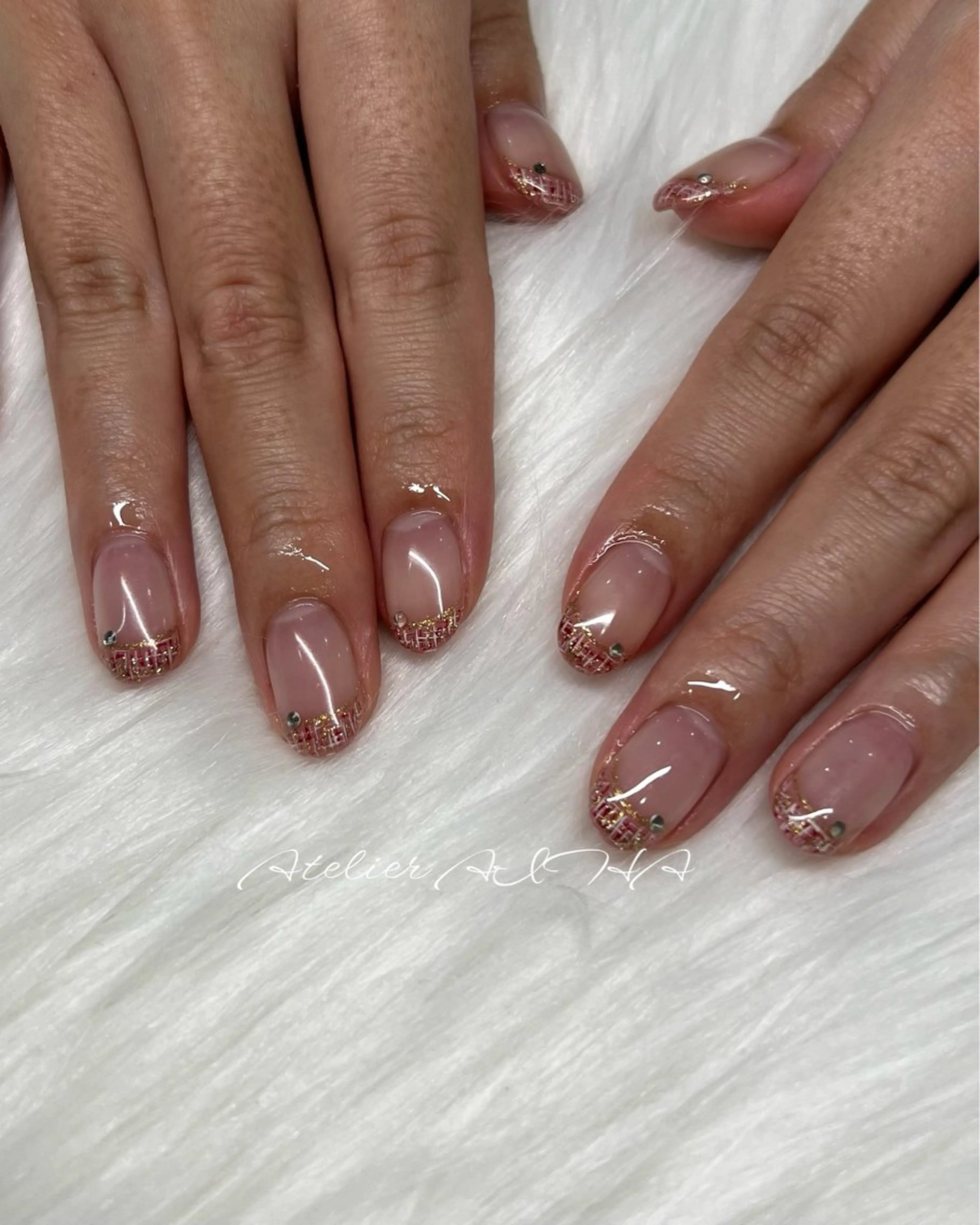 ショート ハンドネイル ハンドケア アトリエAIHA★ フィルイン推奨サロンのネイルデザイン