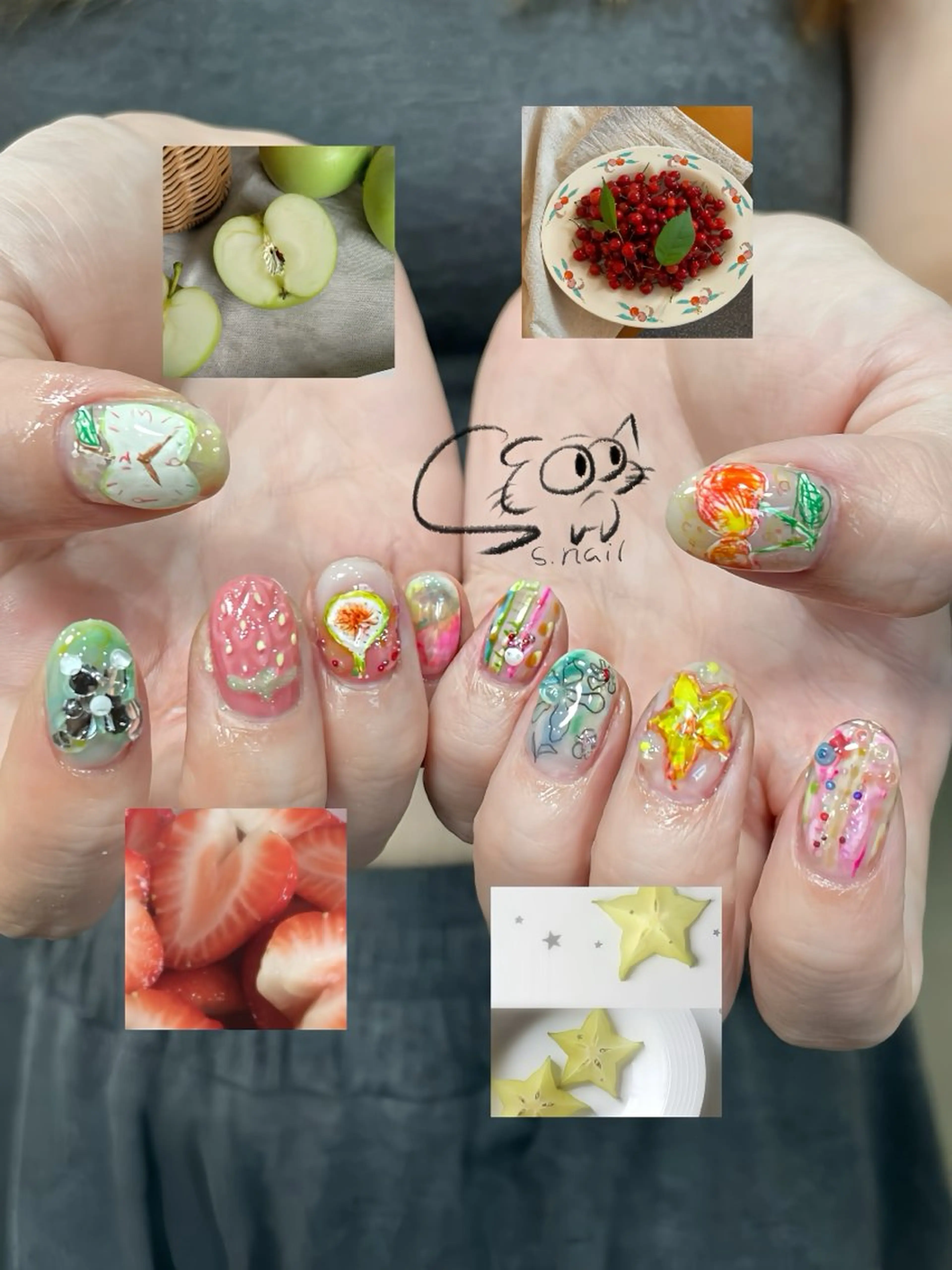 ネイル チークネイル フレンチネイル グラデーション マグネットネイル ワンカラーネイル S.nail _のネイルデザイン