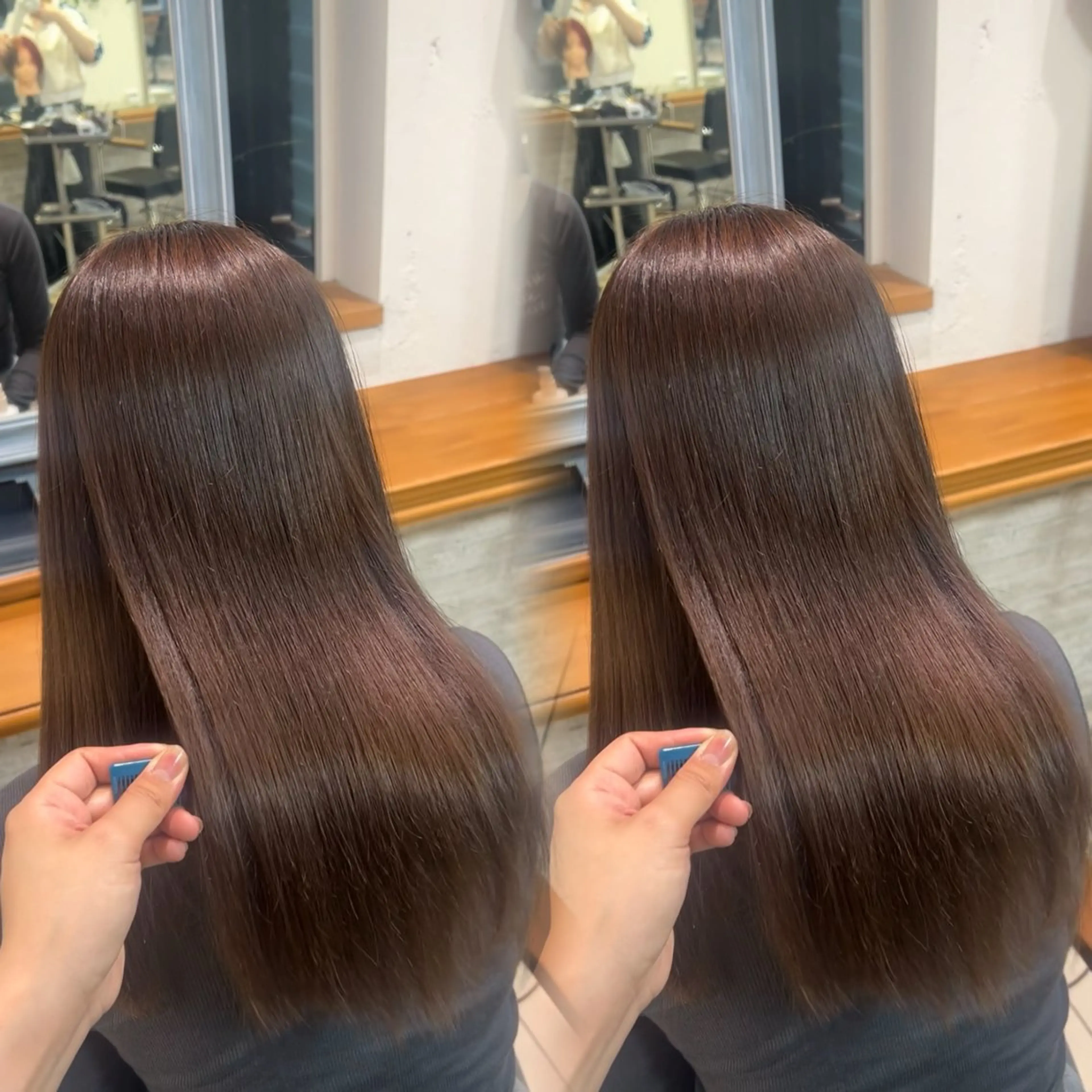 セミロング 🩶【巻ける縮毛 矯正】🩶蘭のヘアスタイル