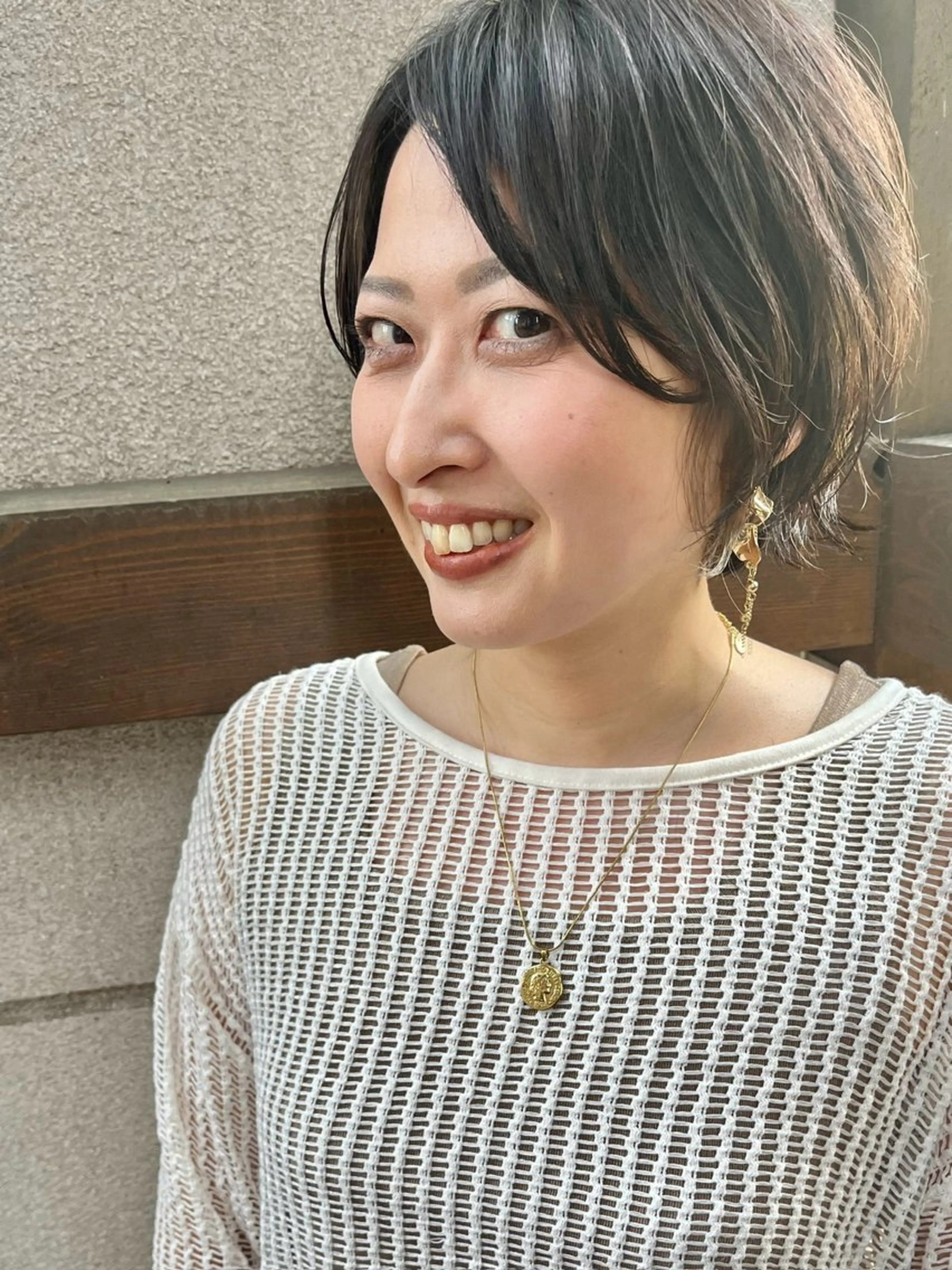 ショート ハイライト ヘアカラー ママ美容師 ＊ヒマワリのヘアスタイル