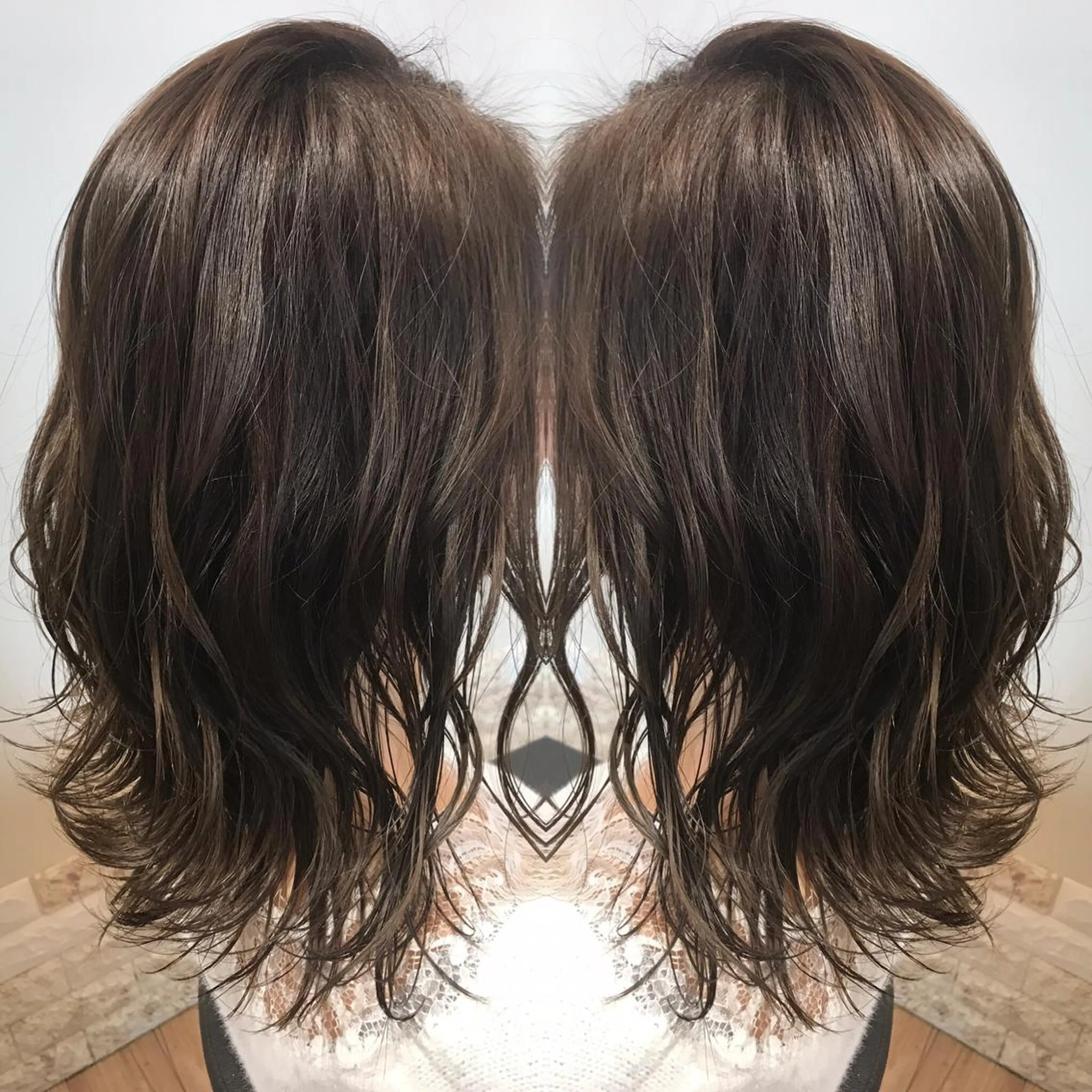 ミディアム カラー ブラウンカラー グラデーションカラー ヘアカラー 大久保 隆蔵のヘアスタイル