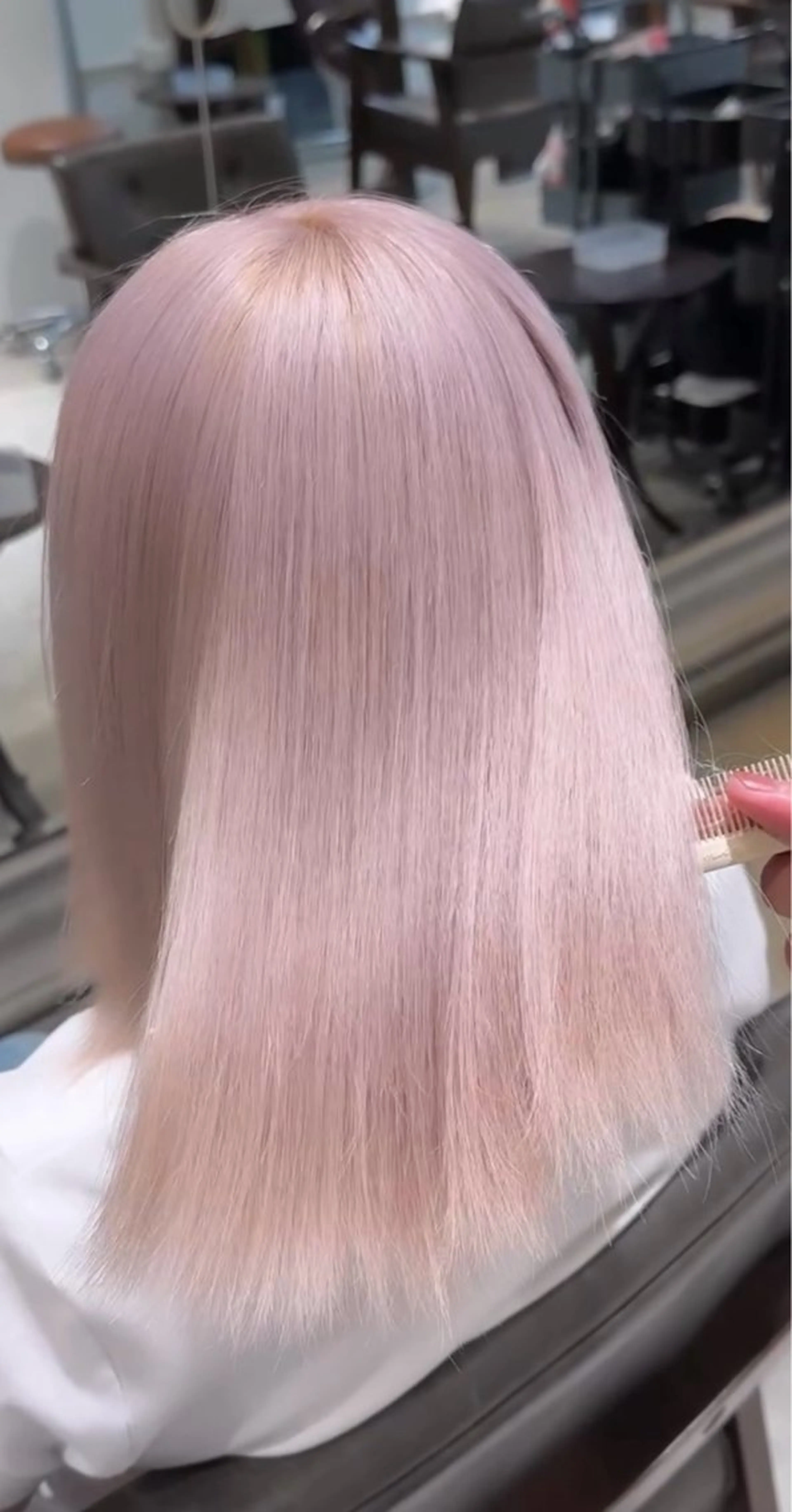 セミロング カラー パーマ ヘアアレンジ メンズ ブリーチカラー🤍 颯馬🐈‍⬛のヘアスタイル