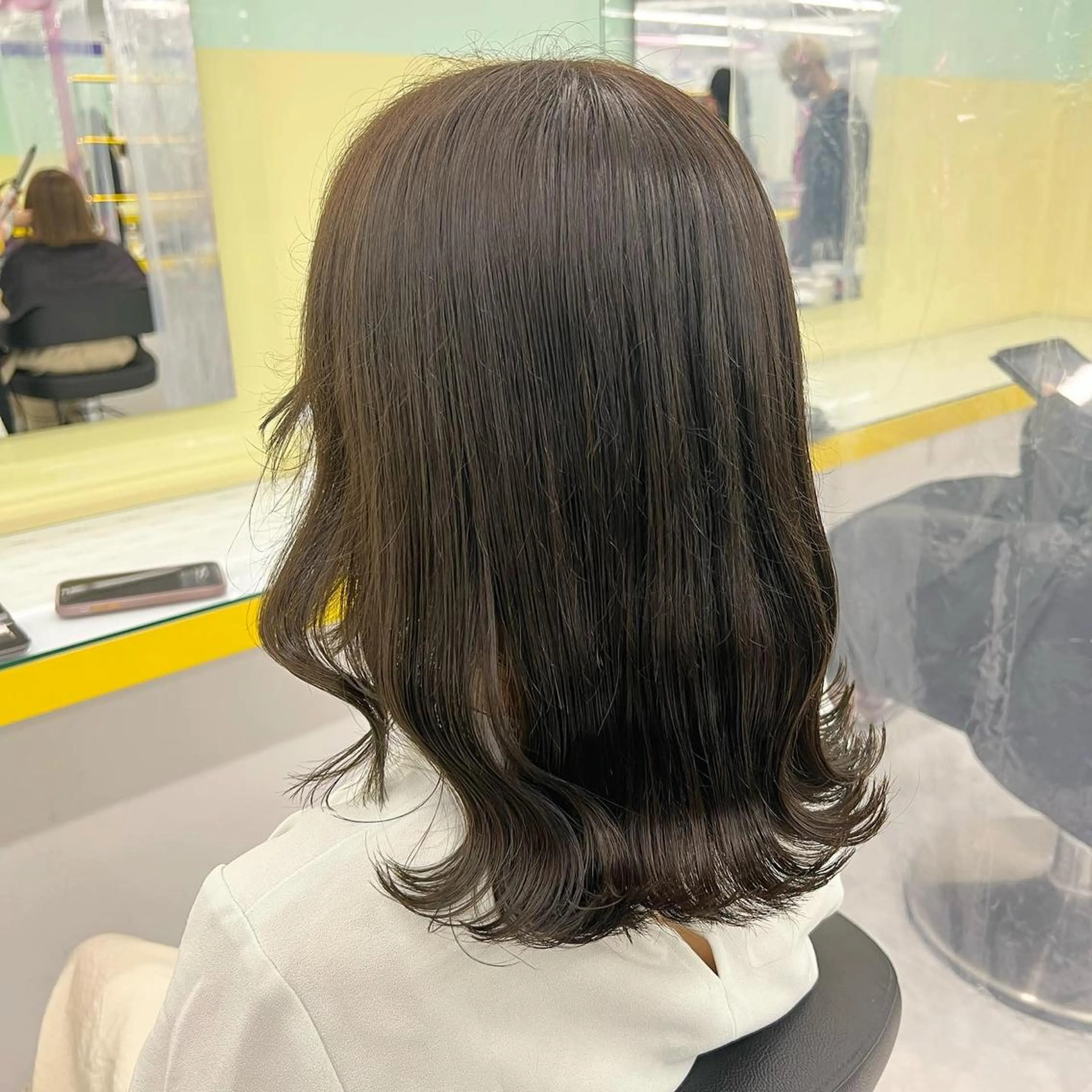 セミロング パーマ ヘアアレンジ メンズ 韓国風ベージュ🤎 赤みなし🌿横浜🤎のヘアスタイル