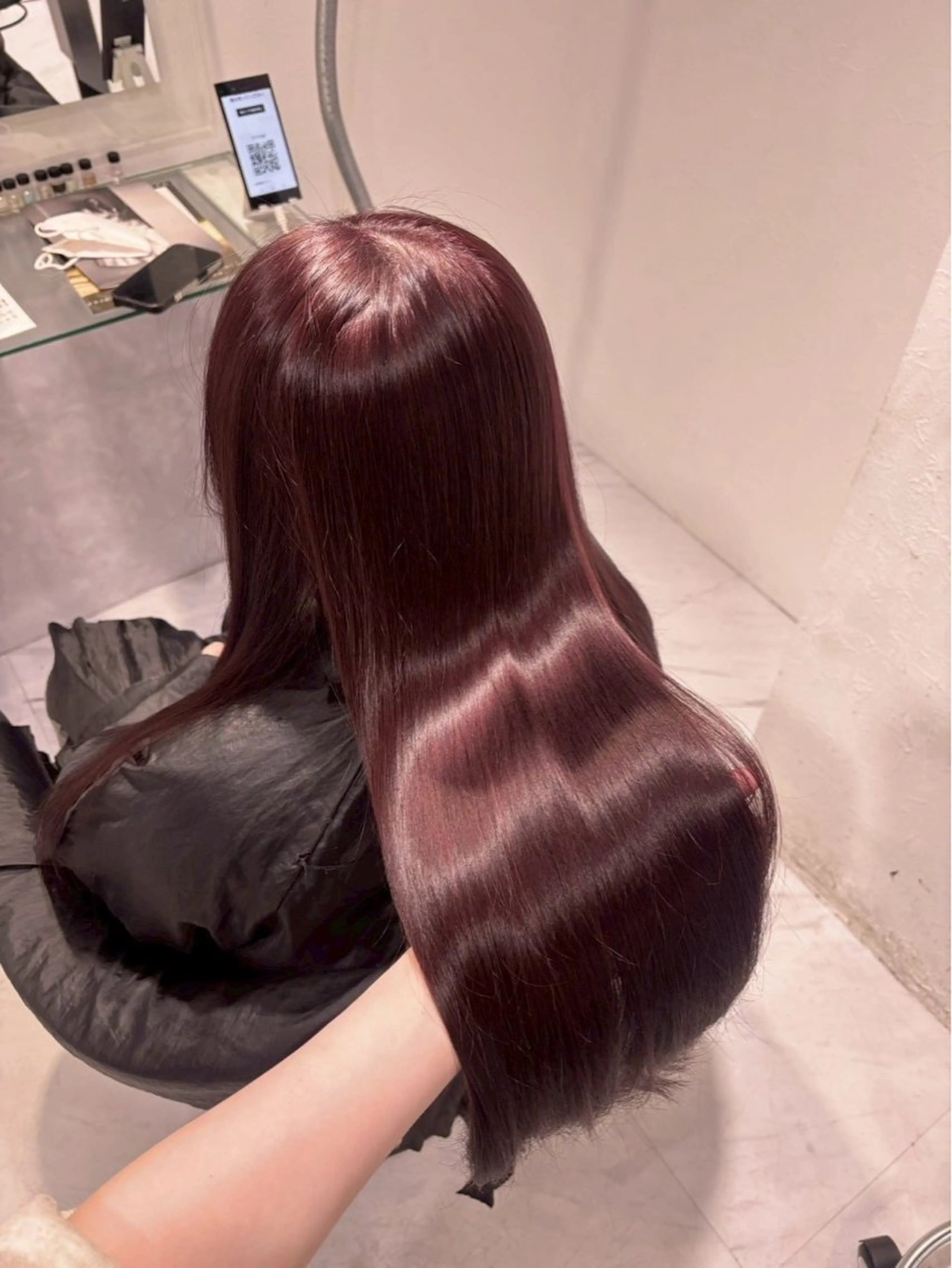 【モデル価格限定✨】韓国風うる艶ワンカラー🎀+髪質改善トリートメント🫧の写真